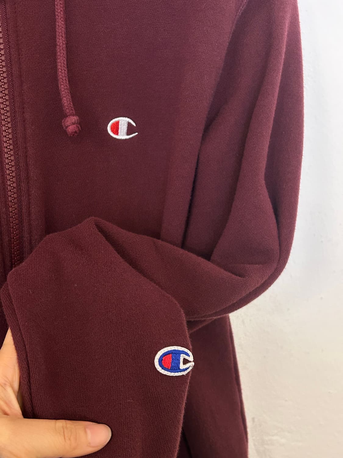 챔피온 버건디 후드집업 M 상품이미지4