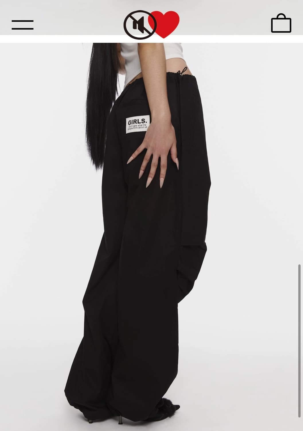 Girls Wide Pants - Black 상품이미지2