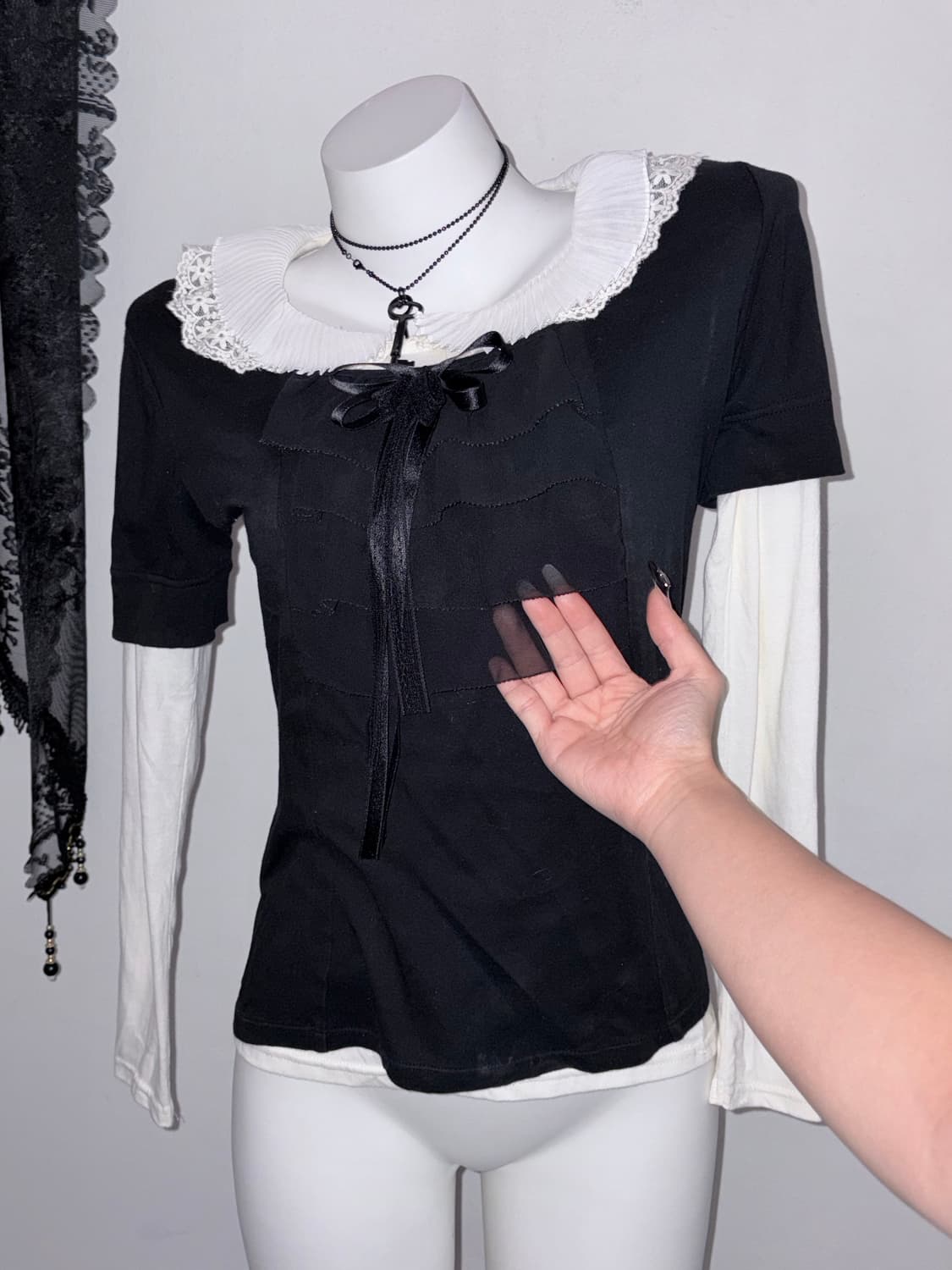 공겜여주 3피스 세트🖤 공포게임 고스 로리 고딕 로리타 원피스 프릴 상품이미지6