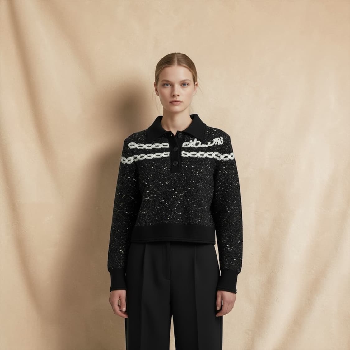 82/ 타임 21-22FW 트위드 스팽글 니트 상품이미지1