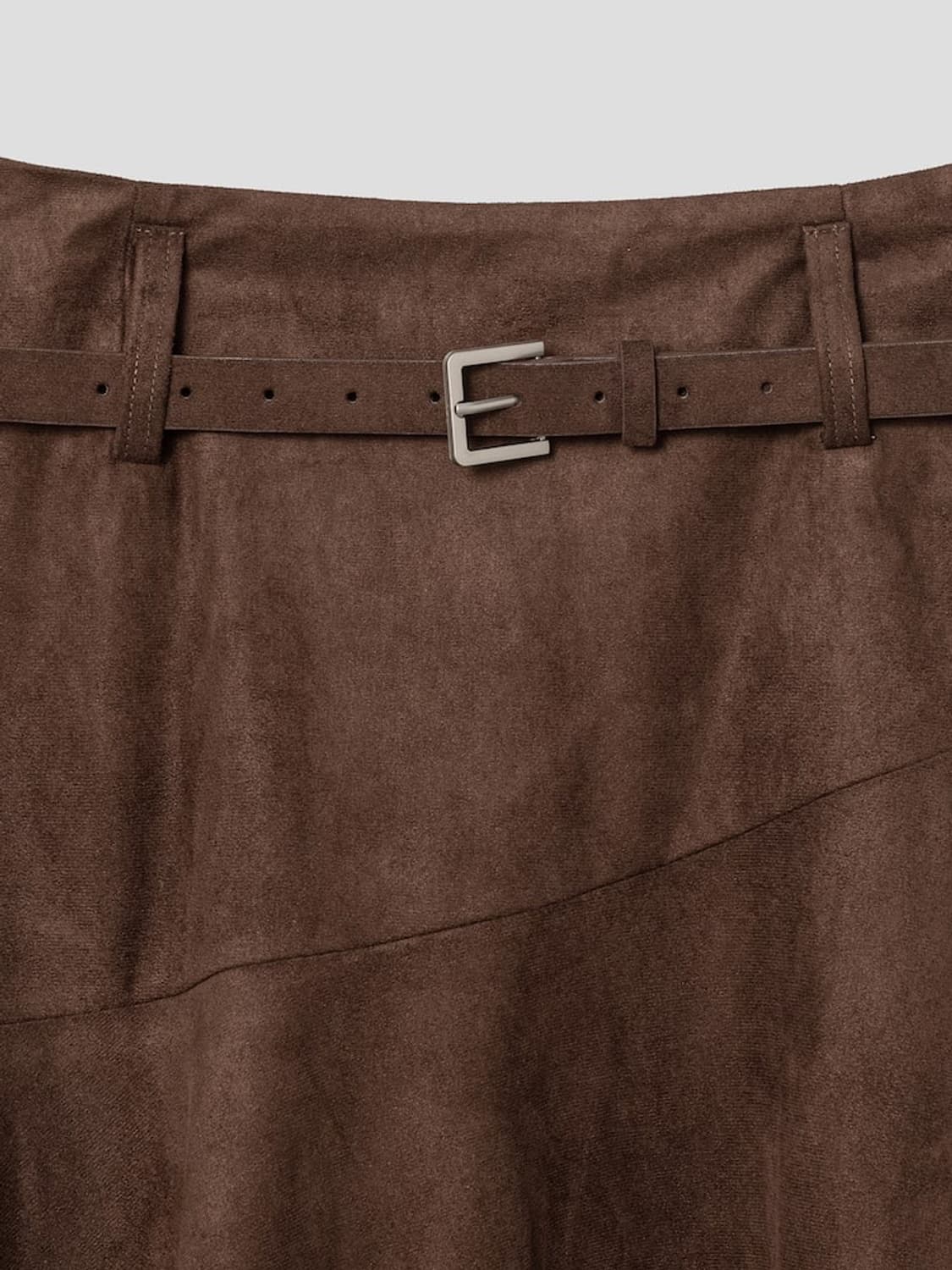 에잇세컨즈 스웨이드 벨트 미디 스커트 M 상품이미지3