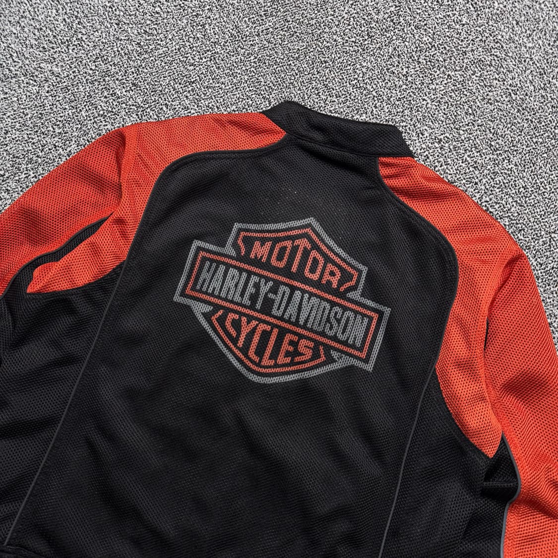 Name : 할리데이비슨 후면 빅로고 블랙 오렌지 매쉬 레이싱 자켓 :) 상품이미지4