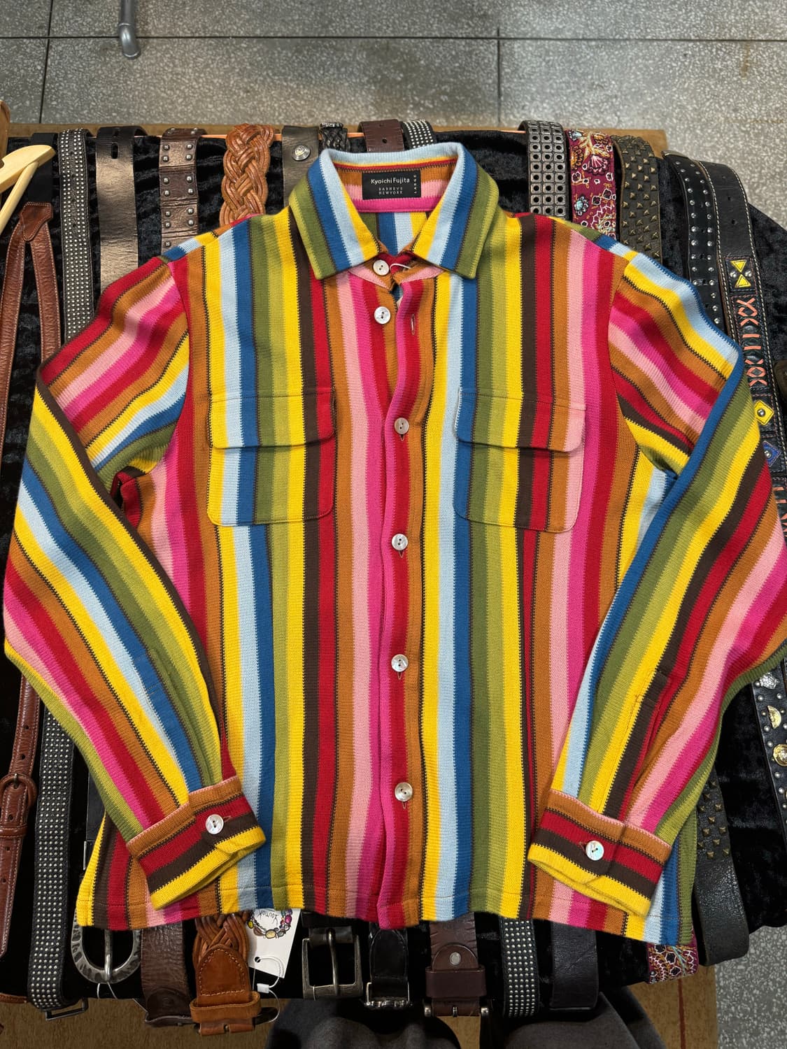 Kyoichi fujita 일본 빈티지 멀티컬러 니트 셔츠 L 상품이미지2