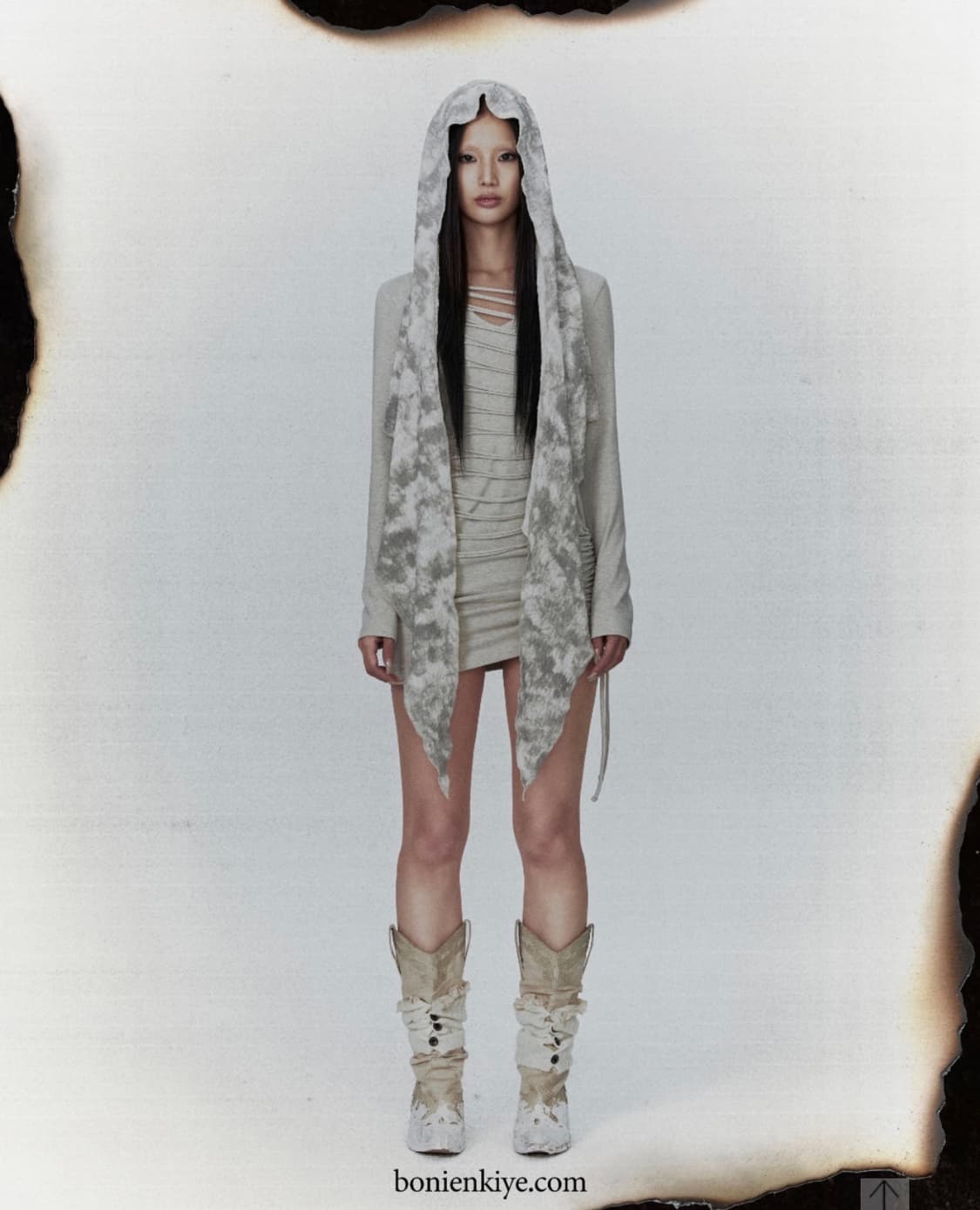 보니앤키예 Hood Scarf Dress (Oatmeal) 상품이미지1