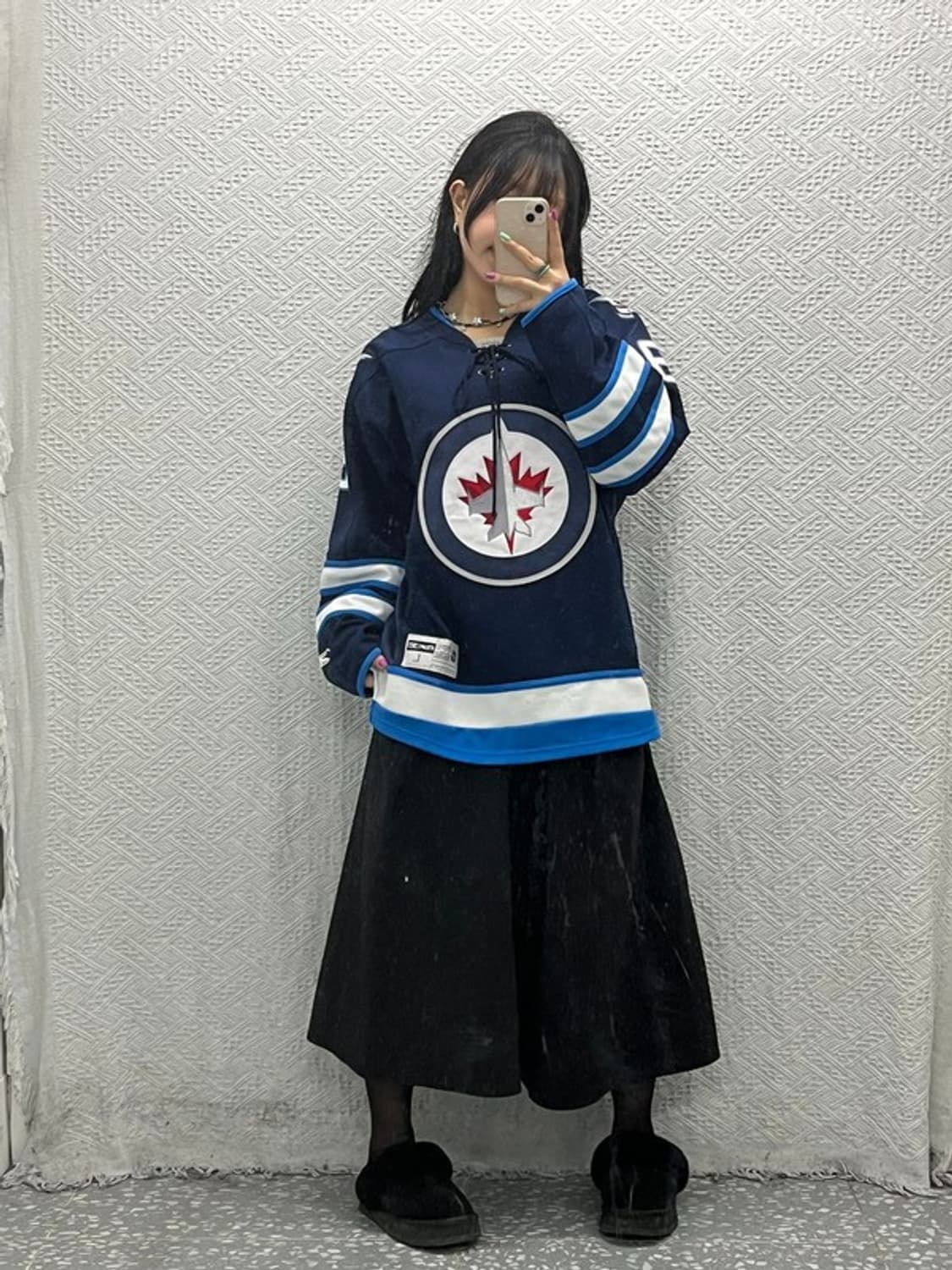 리복 NHL위니펙 제츠 블록코어 하키  오버핏 롱슬리브 L C06701 상품이미지1