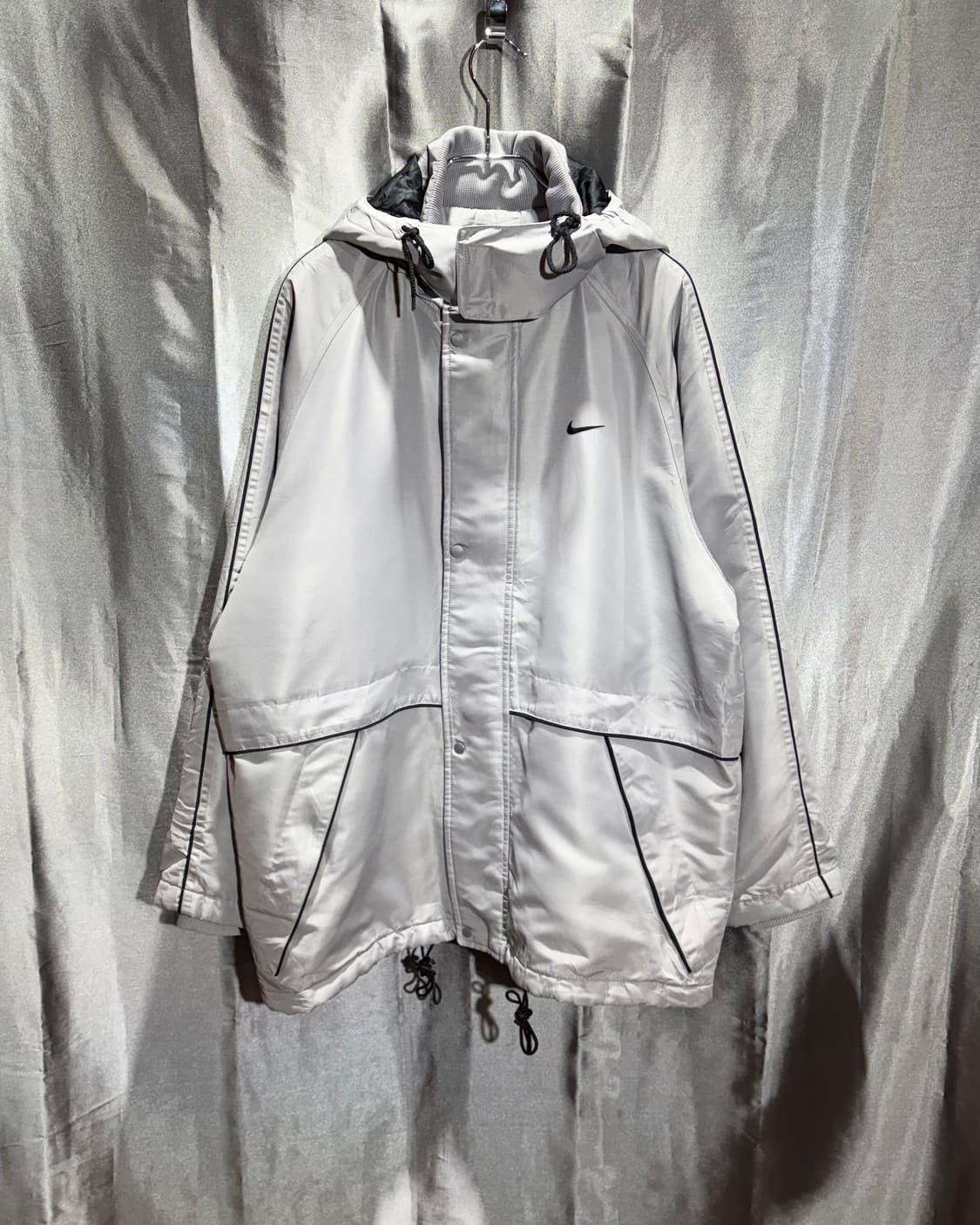 M 나이키 스우시 그레이 패디드 후드 자켓 상품이미지2