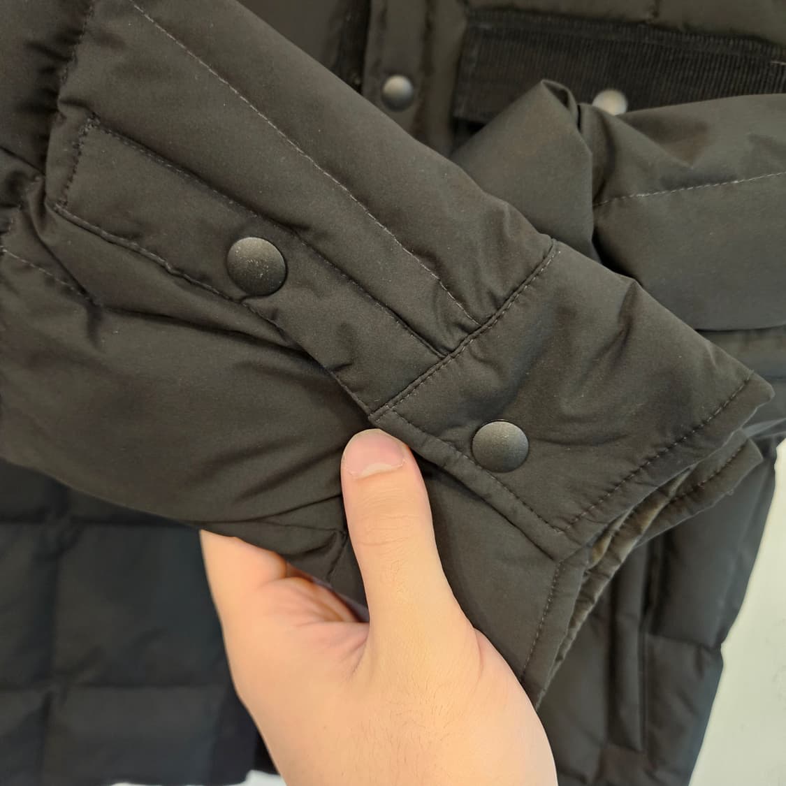 100(L) NII 검정 퀼팅 셔츠 자켓 상품이미지5