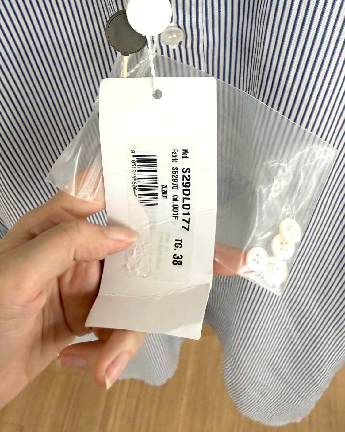 메종 마르지엘라 블루 스트립드 화이트칼라 셔츠 상품이미지8