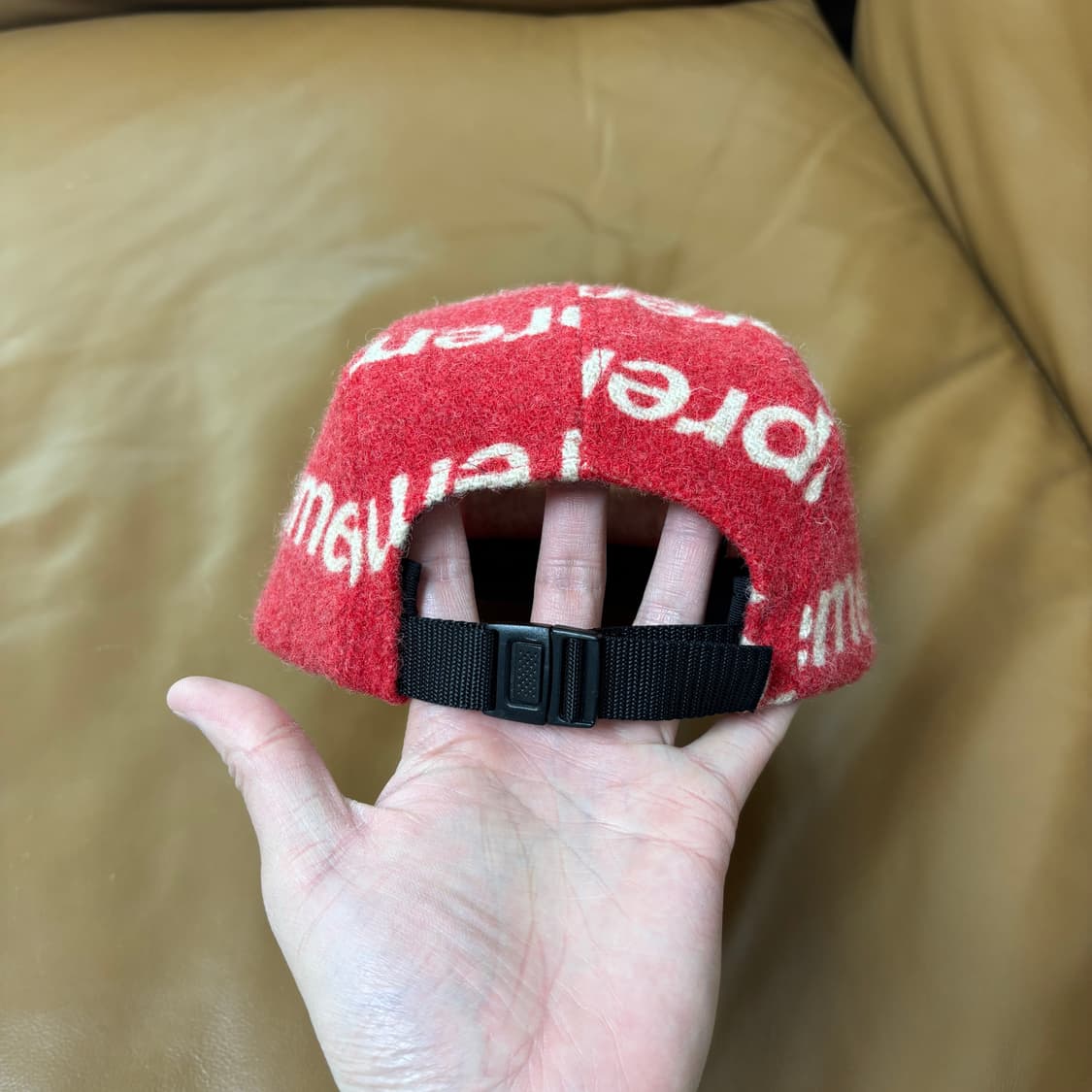 슈프림 캠프캡 모자 박스로고 해리스트위드 로고 레드 상품이미지7