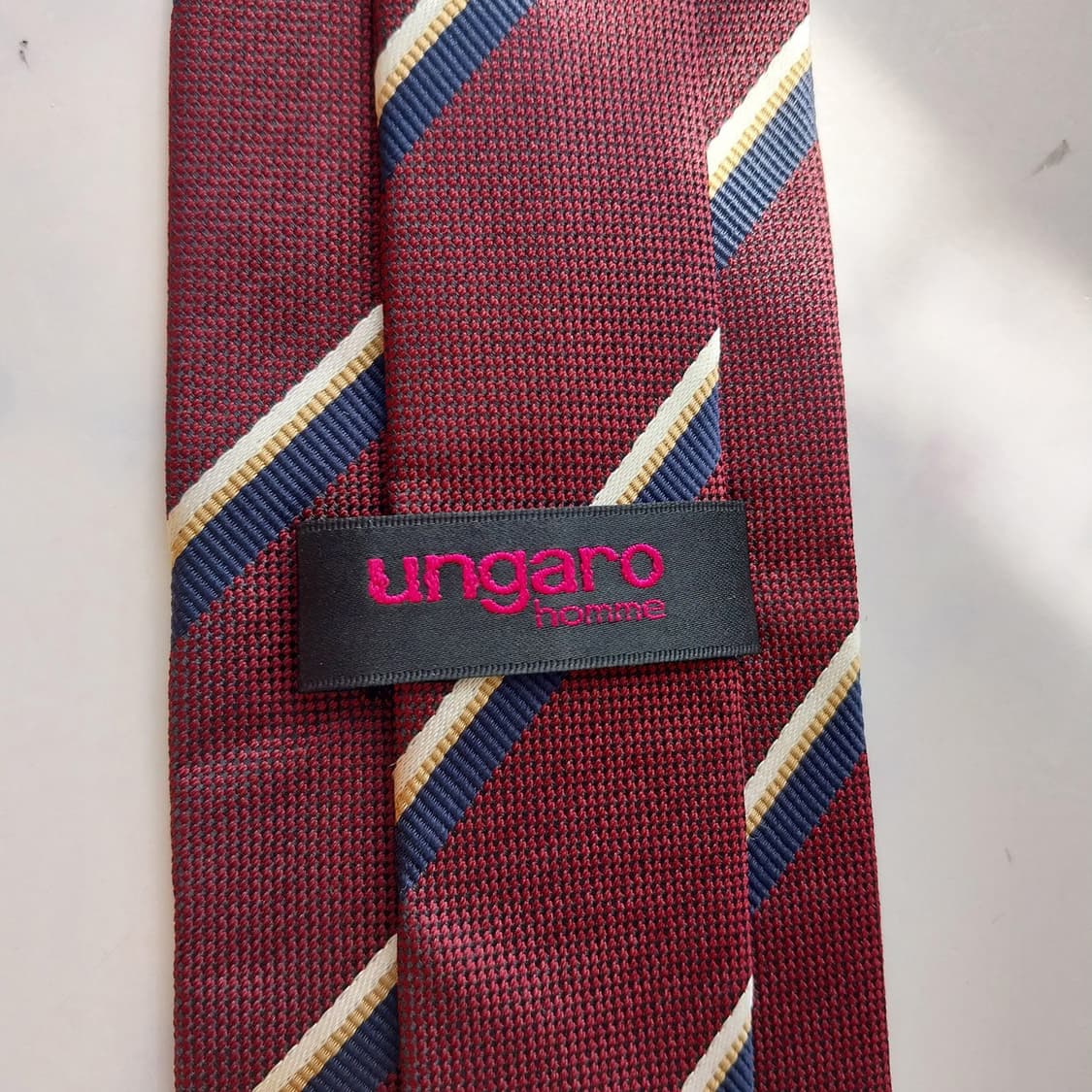 웅가로 실크 와인 스트라이프 넥타이 8cm A+등급 K2365 상품이미지9