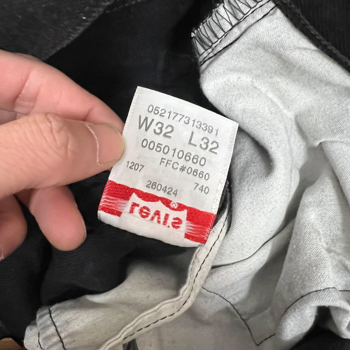 00s 리바이스 501 블랭크탭 흑청 데님 팬츠 32 상품이미지5