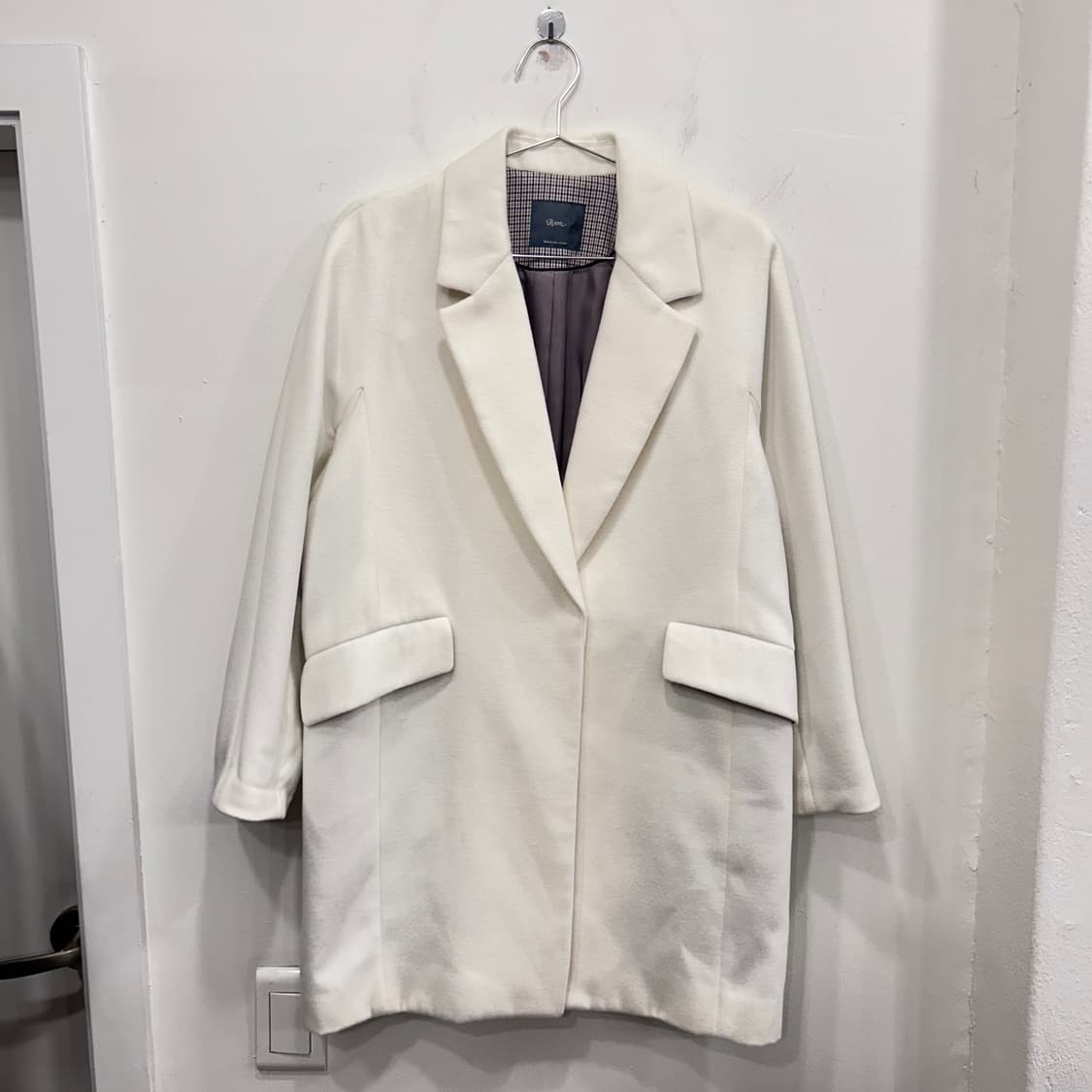 메종 드 로엠 원버튼 카라 울 롱코트 상품이미지2