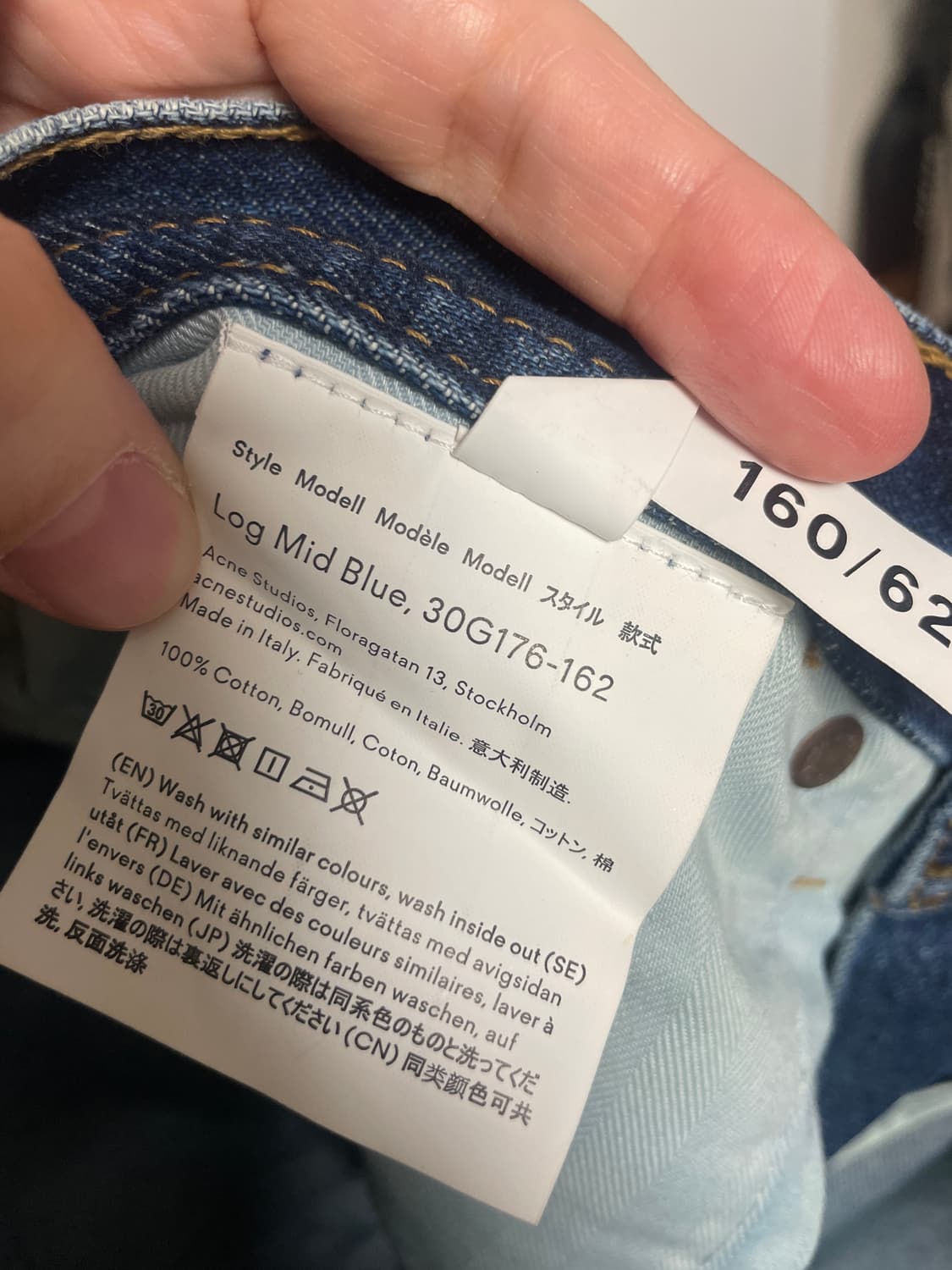 acne studio 아크네 Log Mid Blue 데님 상품이미지4