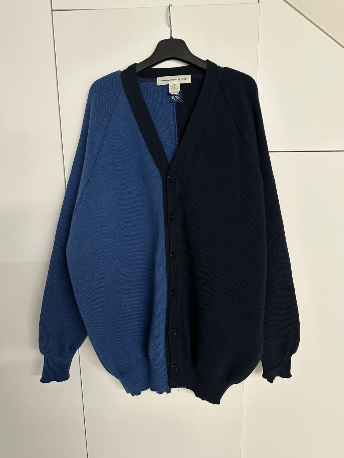 [XL] 꼼데가르송 셔츠라인 투톤가디건 상품이미지1