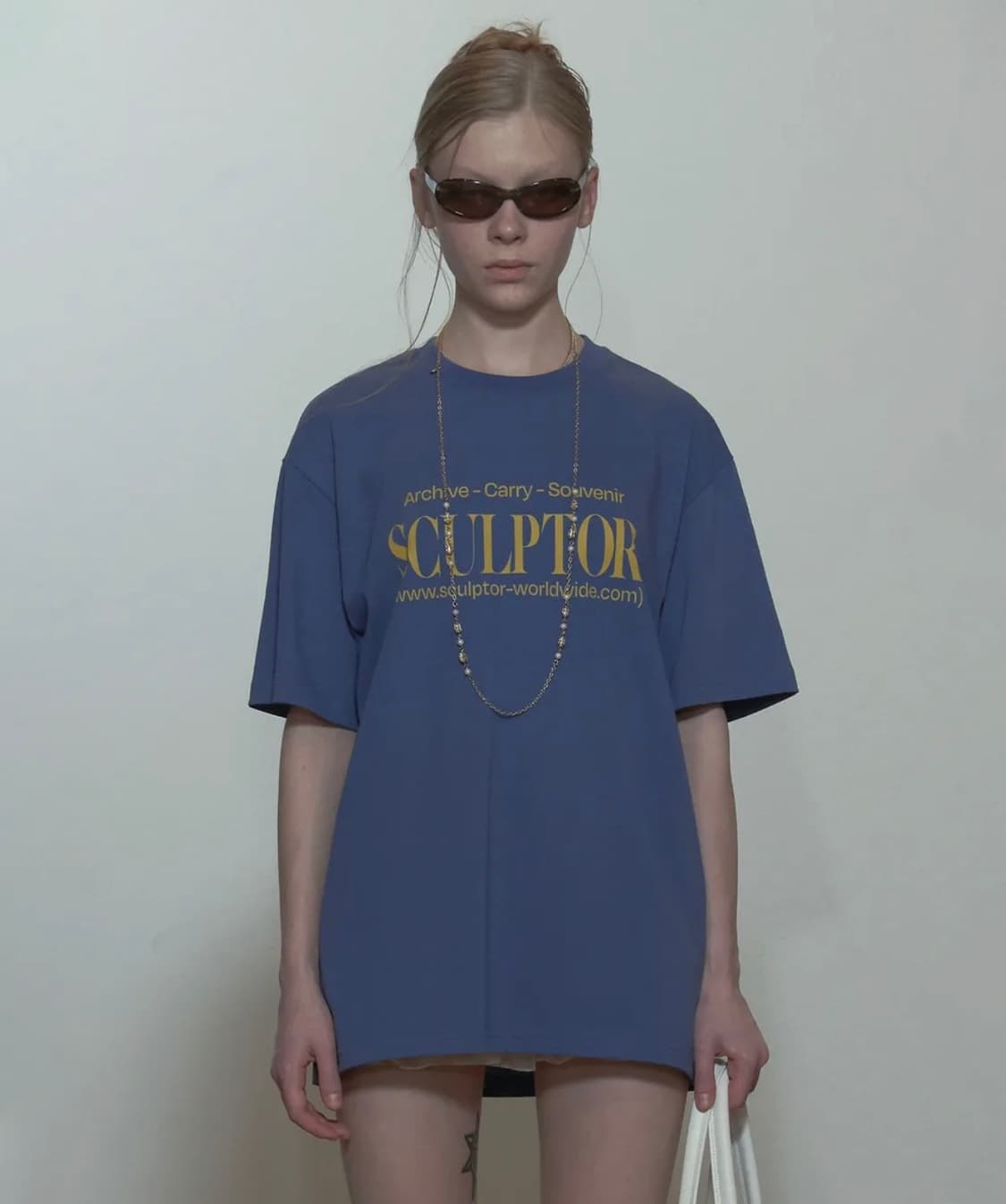 스컬프터 Classic Logo Tee Vintage Navy 반팔 상품이미지1