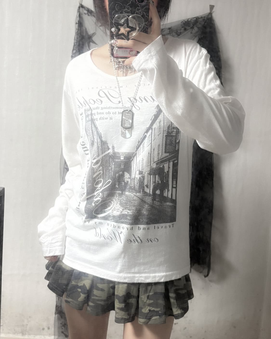 펑크 레터링 프린팅 롱슬리브  상품이미지1