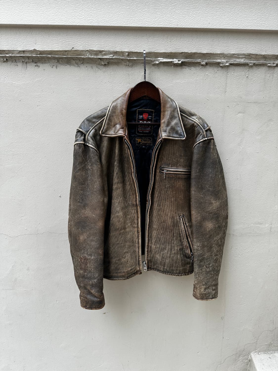 R.B.C 빈티지 레더 라이더 자켓 상품이미지1