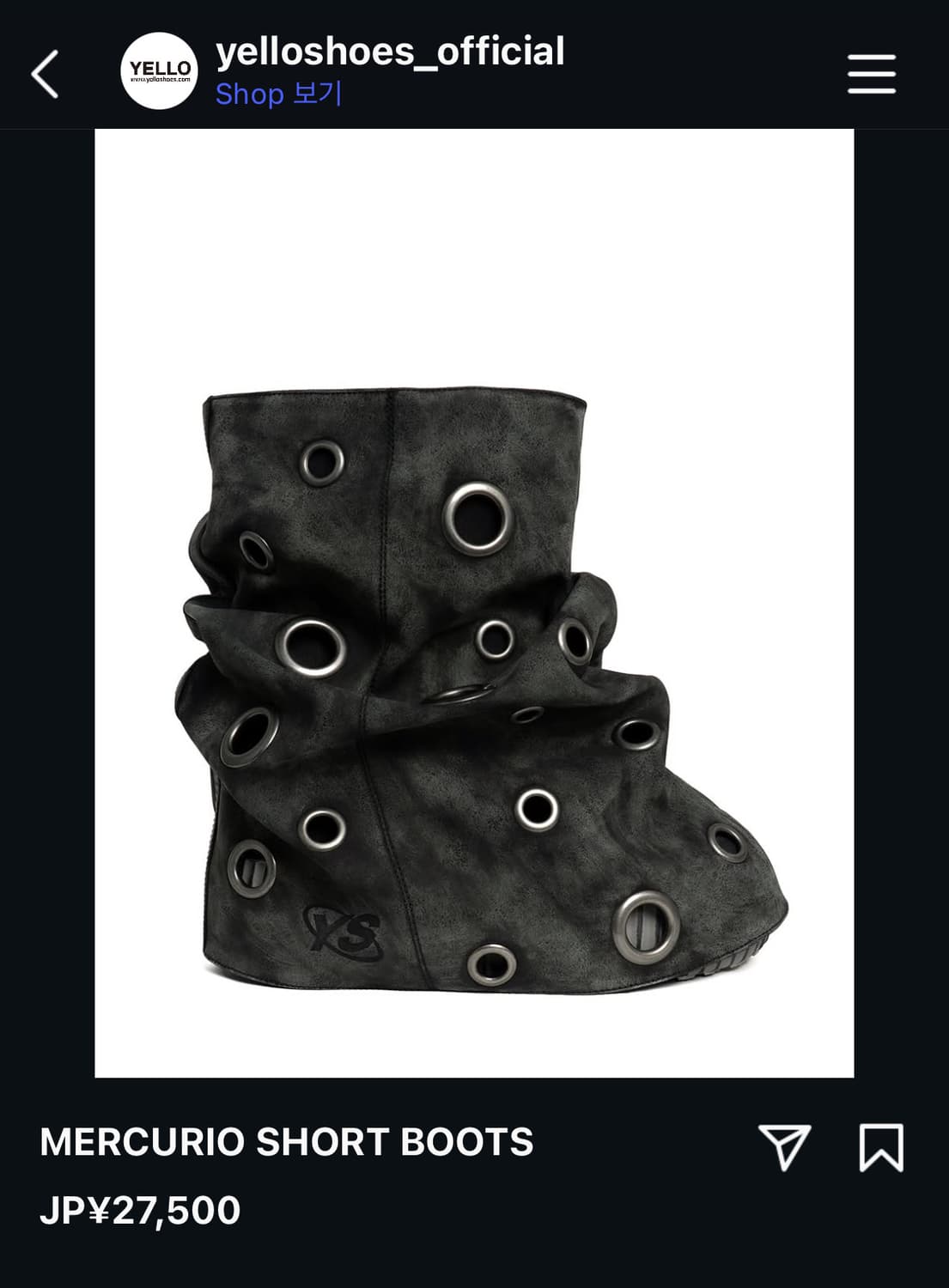 (구해요) Yello MERCURIO SHORT BOOTS 상품이미지1