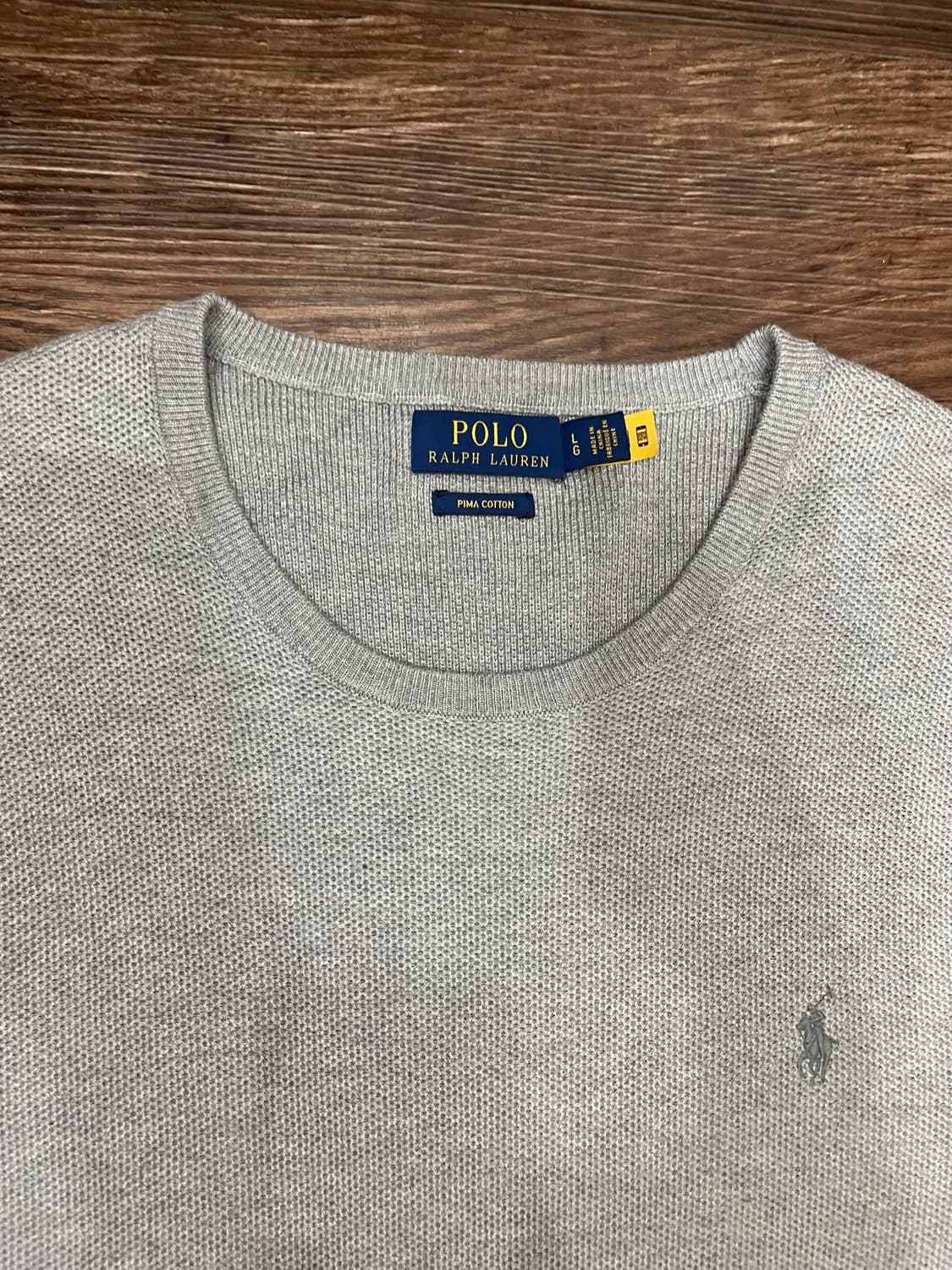 폴로 랄프로렌 피마코튼 니트 스웨터 스웻셔츠 그레이 상품이미지1