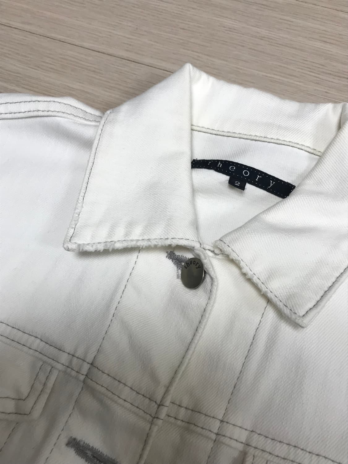 띠어리 화이트 코튼 자켓 상품이미지4