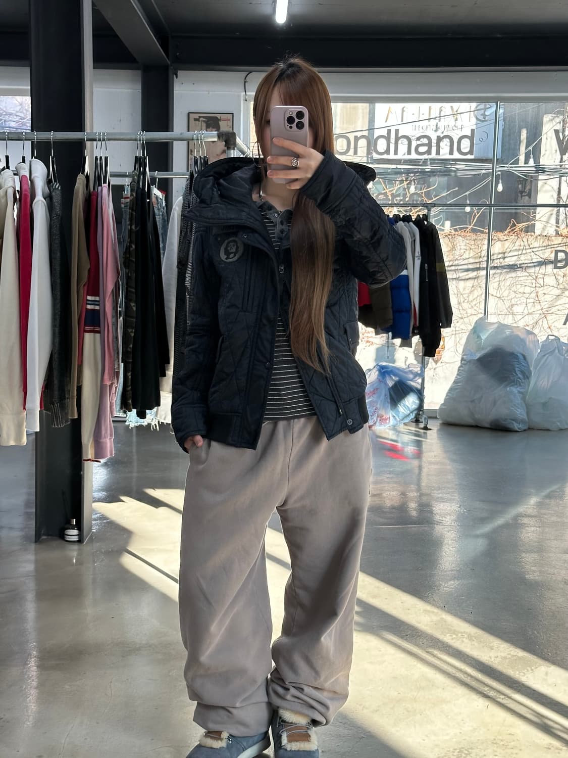 히스테릭글래머 프리마로프트 하이넥후드 퀼팅 포켓점퍼 상품이미지2