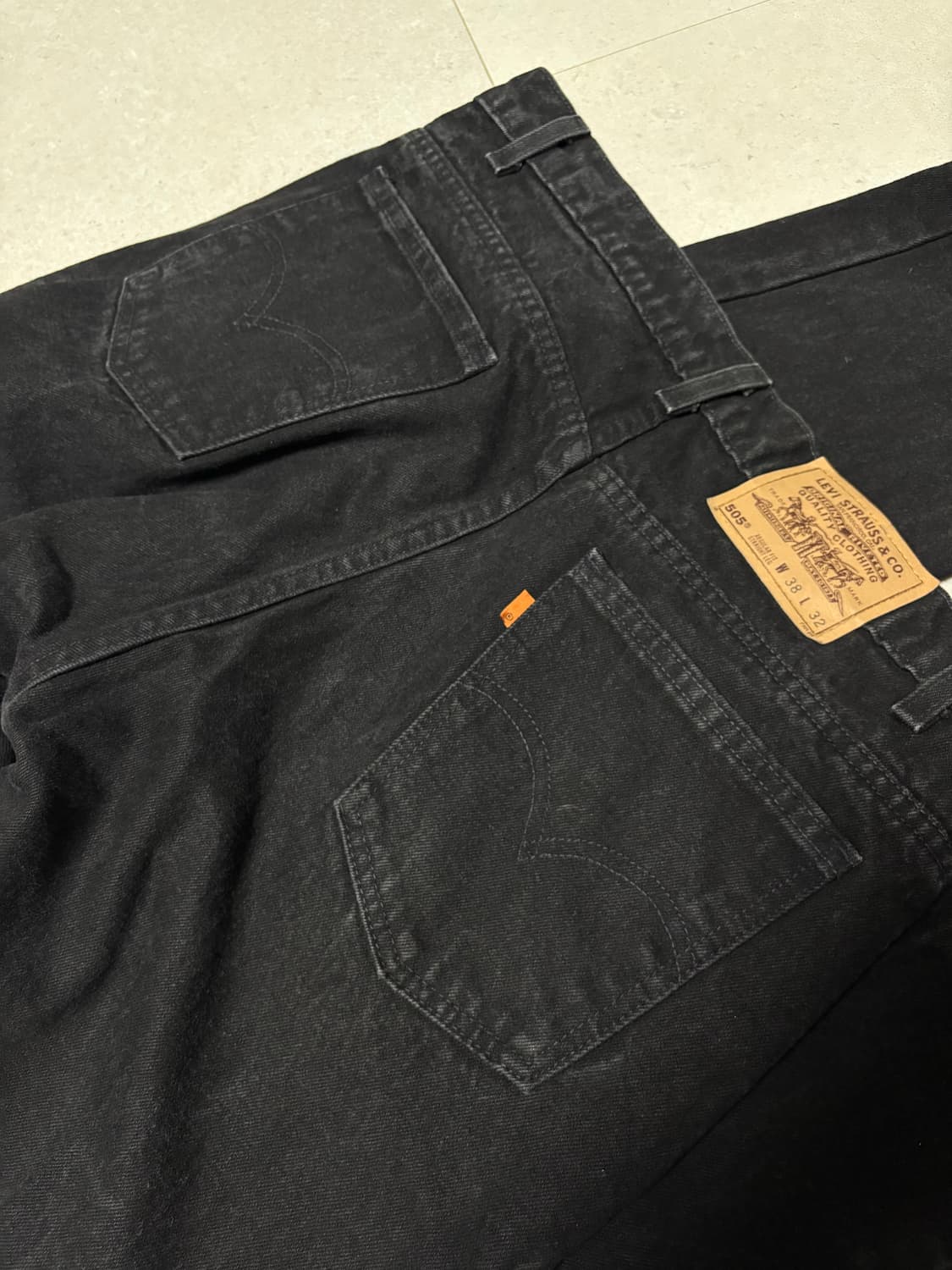 90s levi's 505 오렌지탭 블랙진 Made in USA 상품이미지3