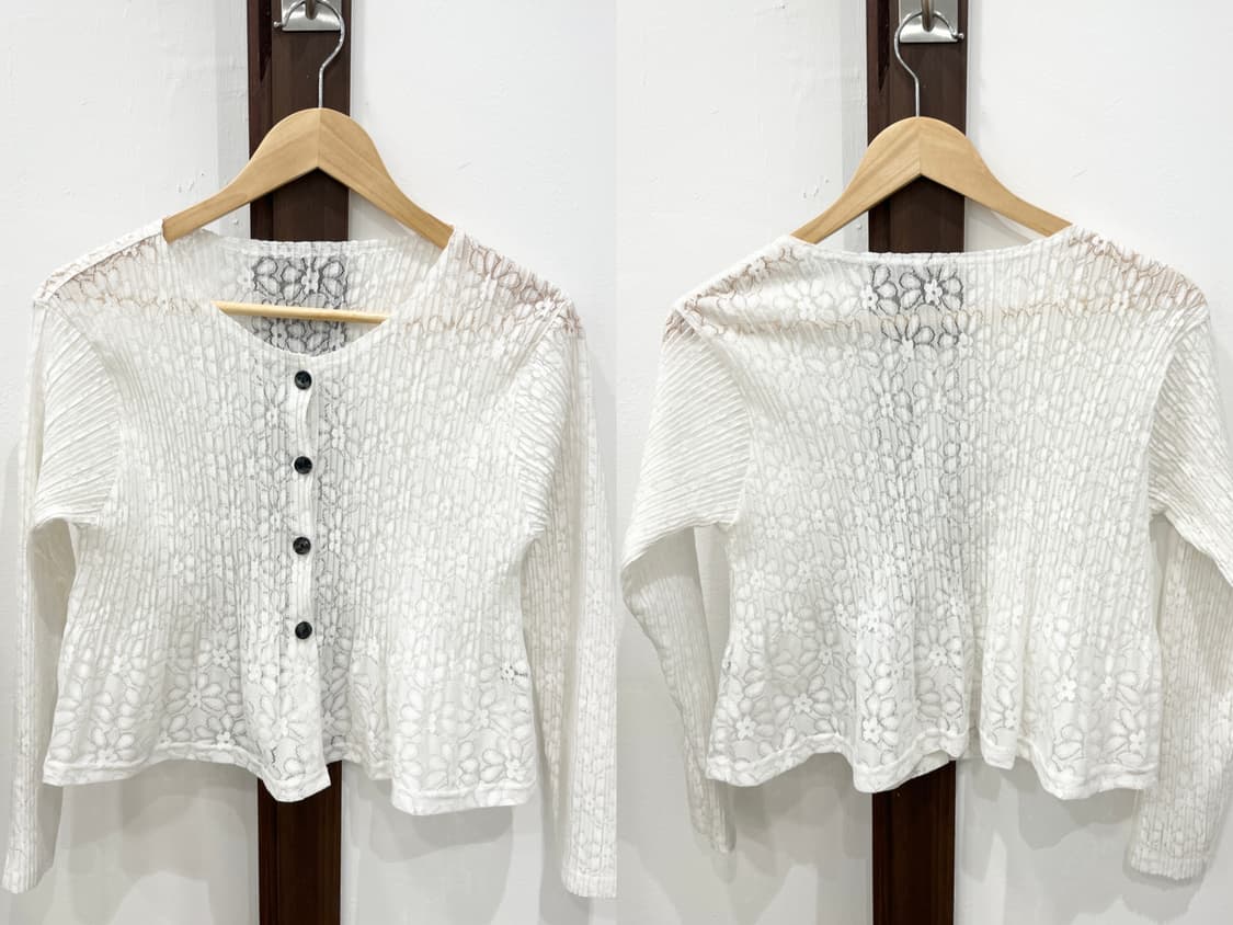 Flare sheer pleats cardigan 상품이미지6