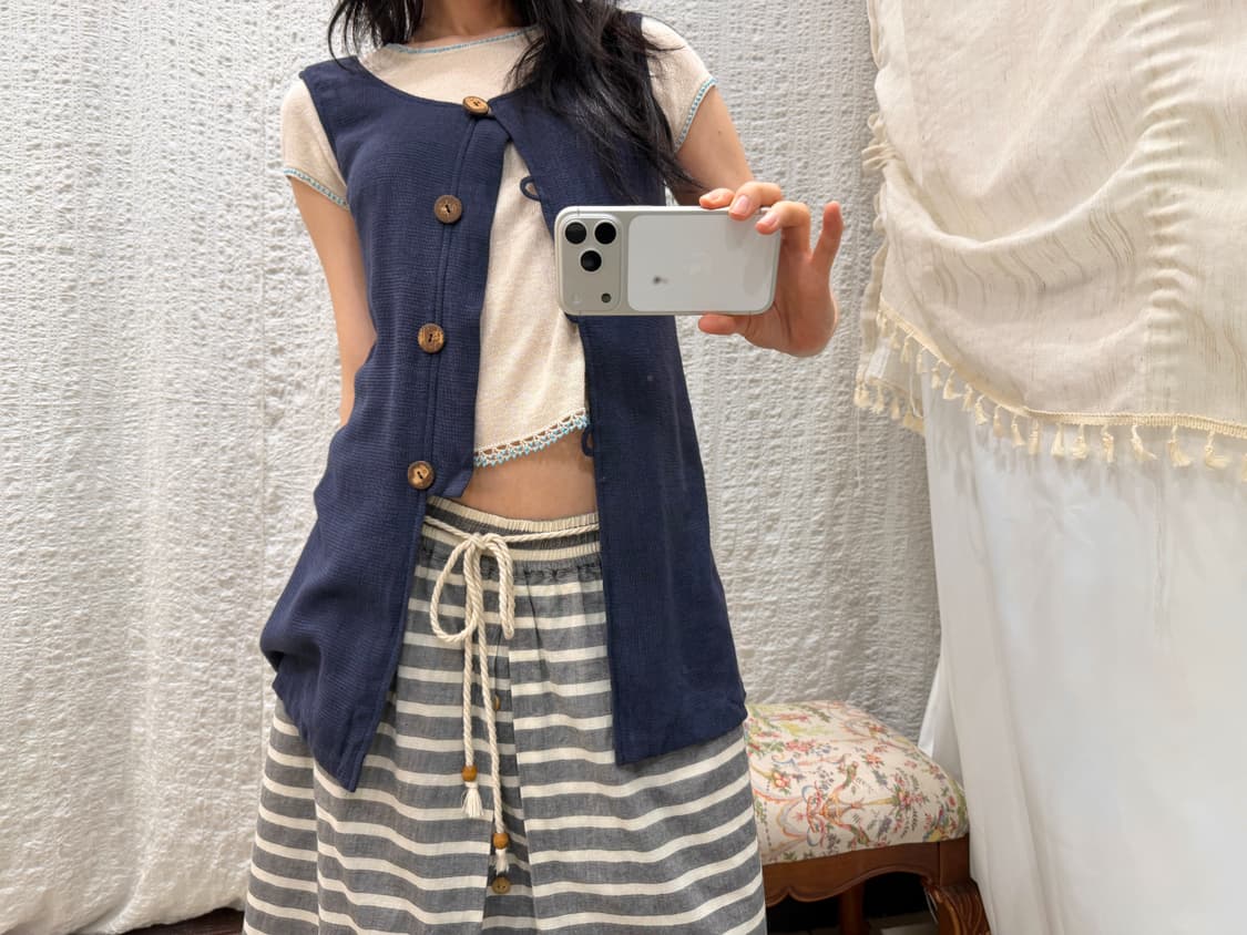 navy&oak knit vest 상품이미지4