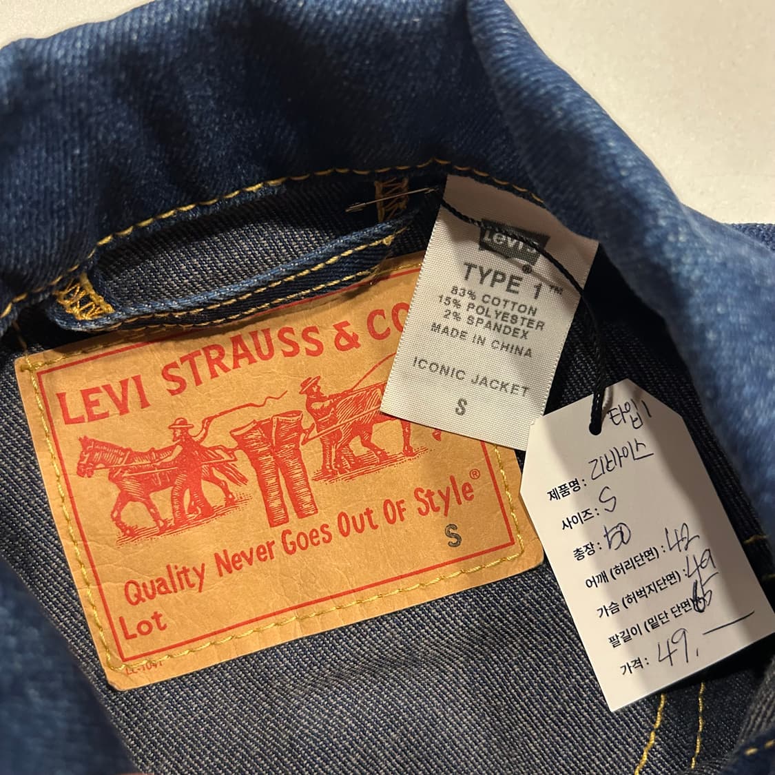 [S] 리바이스 타입 1 데님 트러커 자켓 블루 상품이미지4