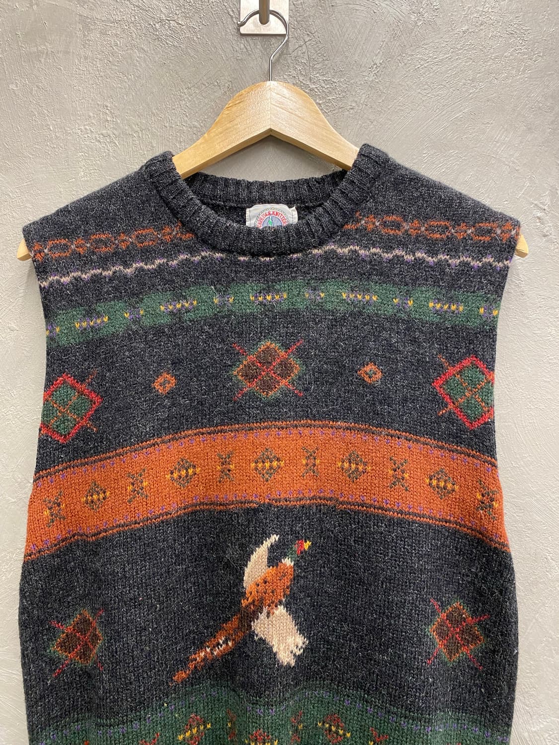 [M] 90s CAPEISLE KNITTERS 덕 헌팅 니트 베스트 상품이미지2