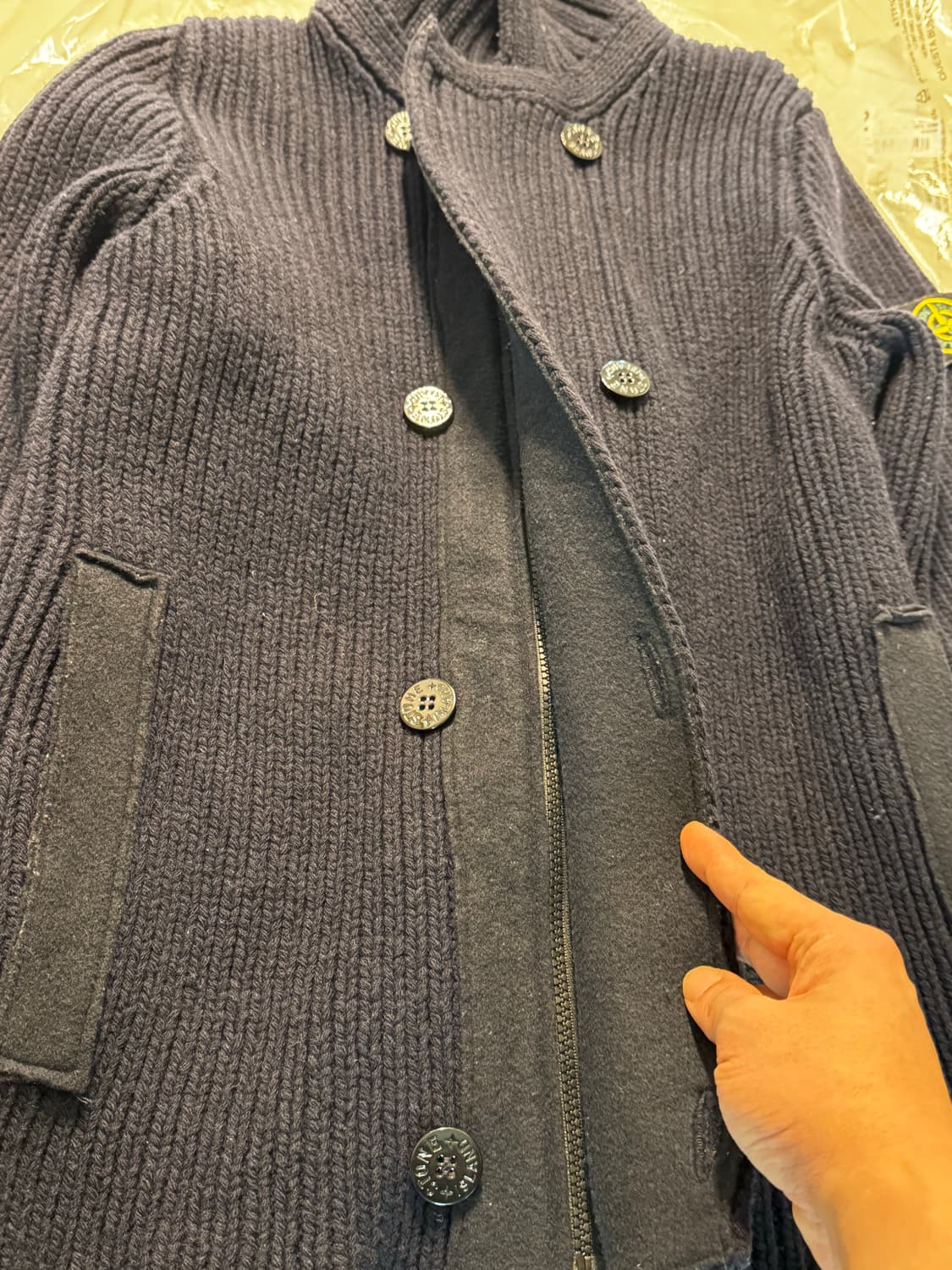 스톤아일랜드 stone island 헤비니트 더블버튼 울 집업자켓 코위첸 상품이미지8