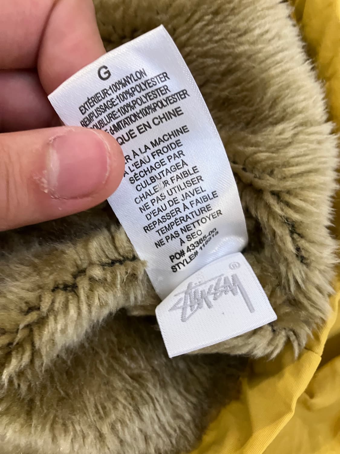 스투시 빈티지 셰르파 양털 코치자켓 플리스 옐로우 상품이미지9