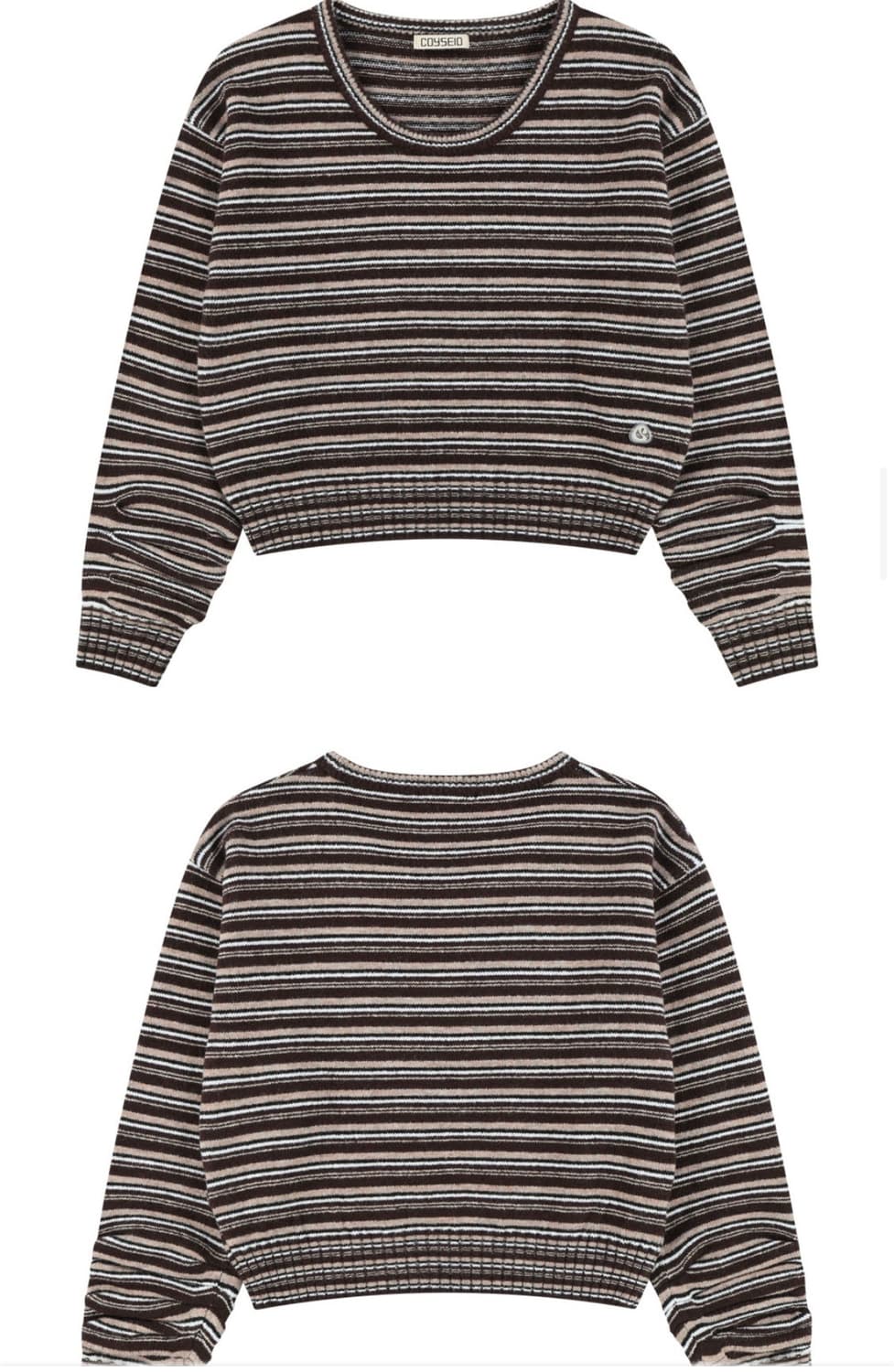 코이세이오 스트라이프 니트 브라운  상품이미지3