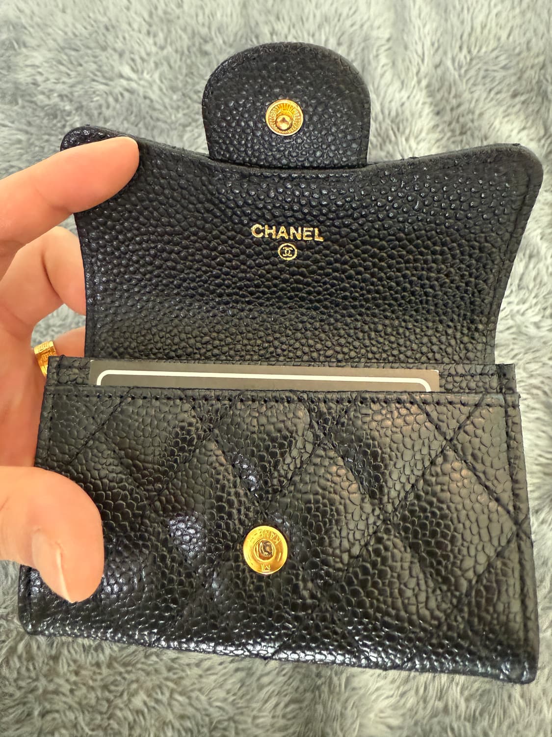 샤넬 캐비어 카드지갑 금장/은장 상품이미지3