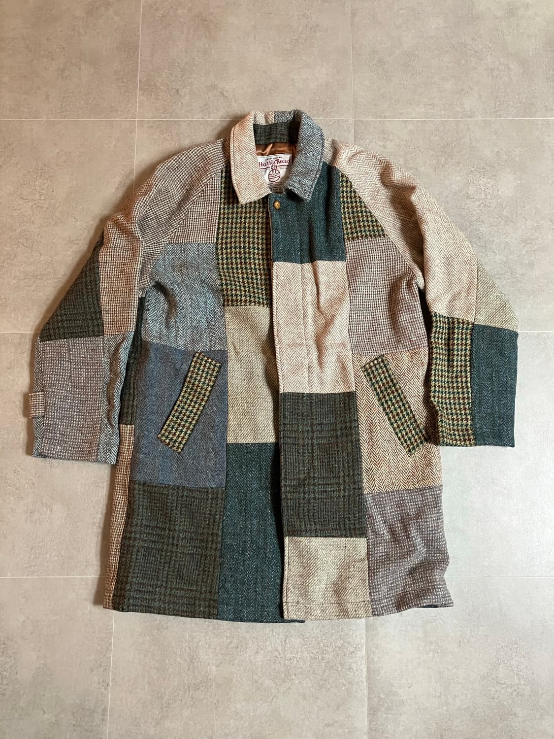 해리스트위드 패치워크 코트 상품이미지1