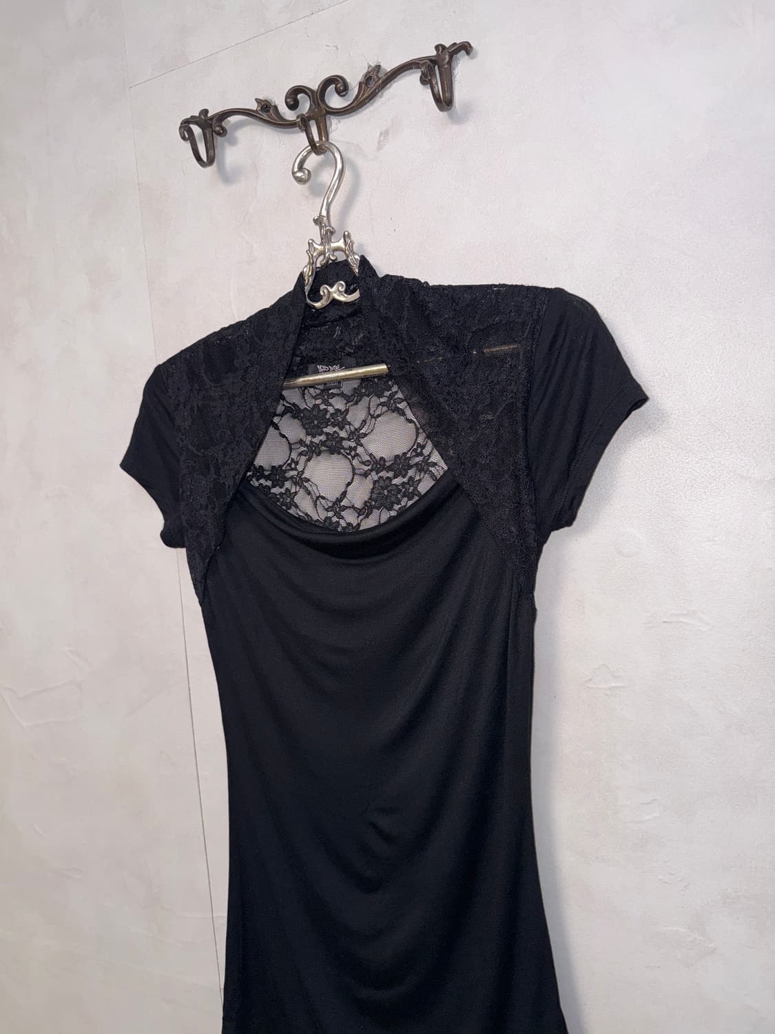 Black oriental back lace bolero blouse  상품이미지6