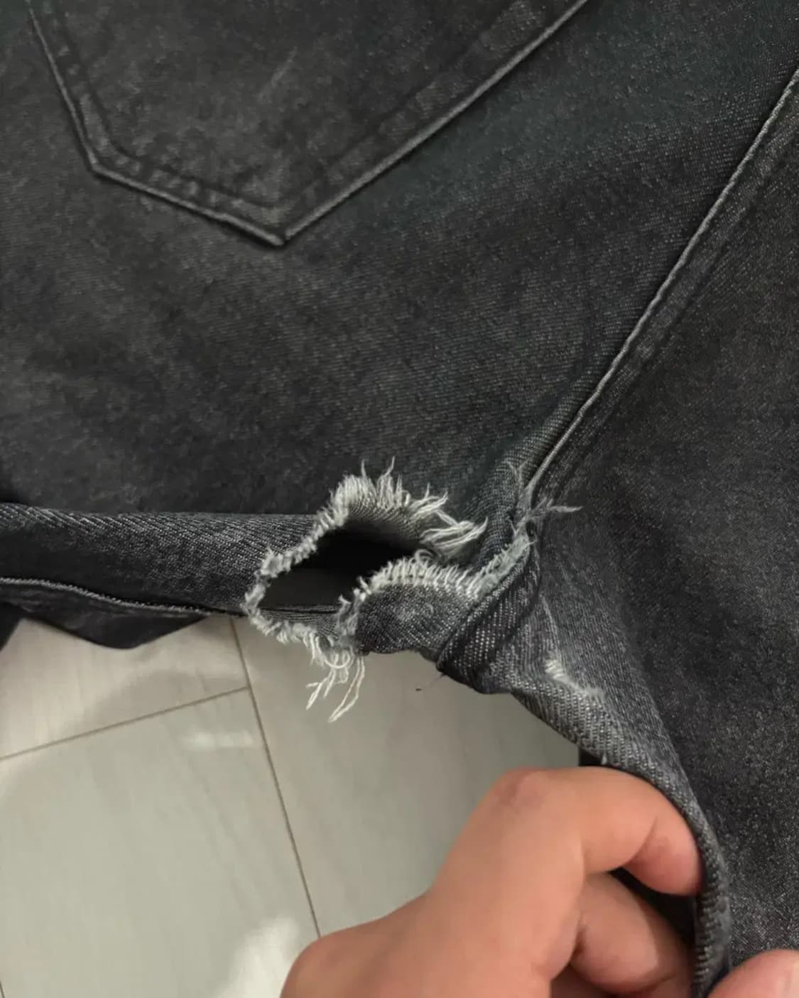 블랙아웃 데미지 팬츠 데님 XL 판매 상품이미지7