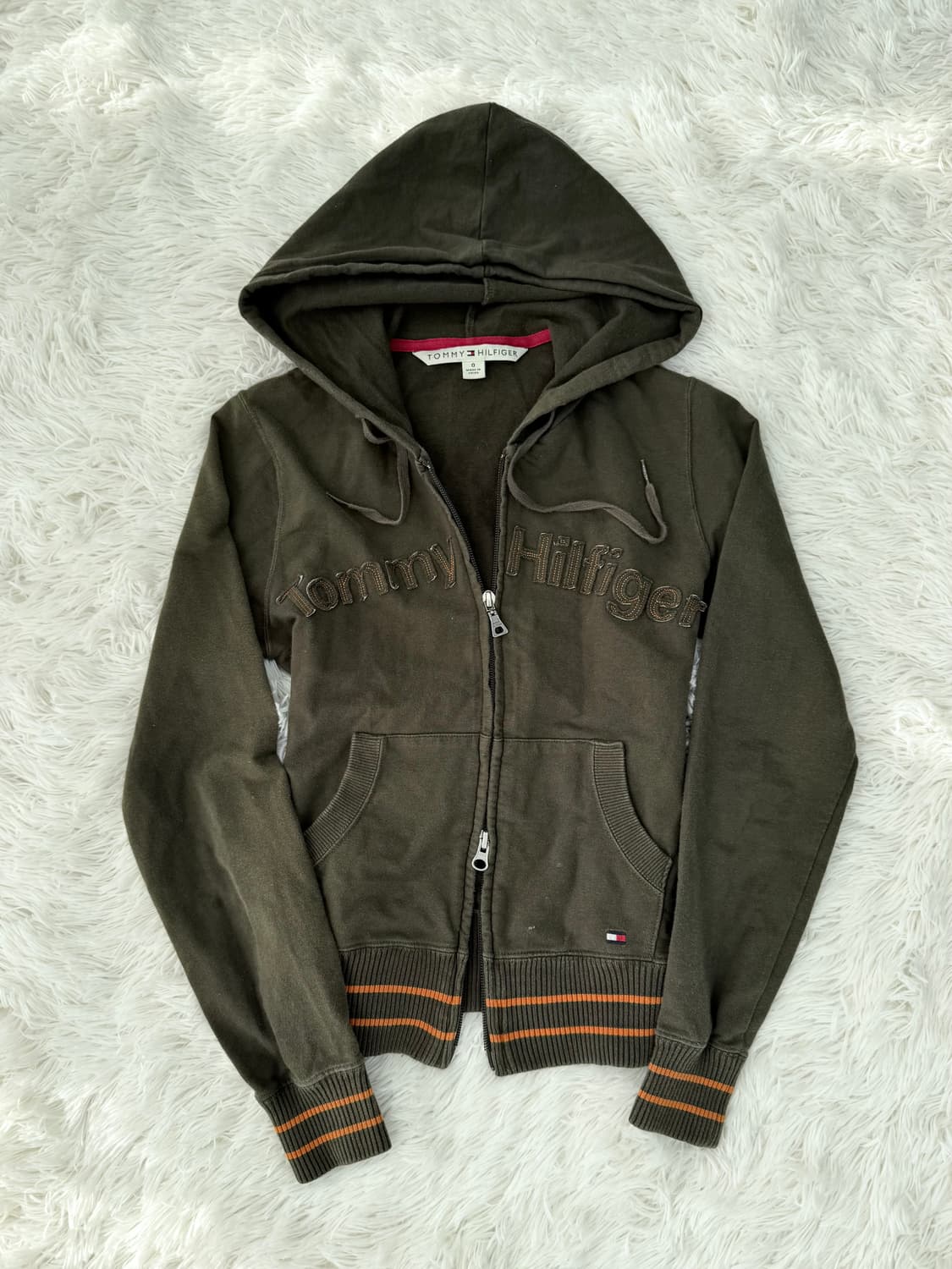 타미힐피거 카키 집업 후디 상품이미지1