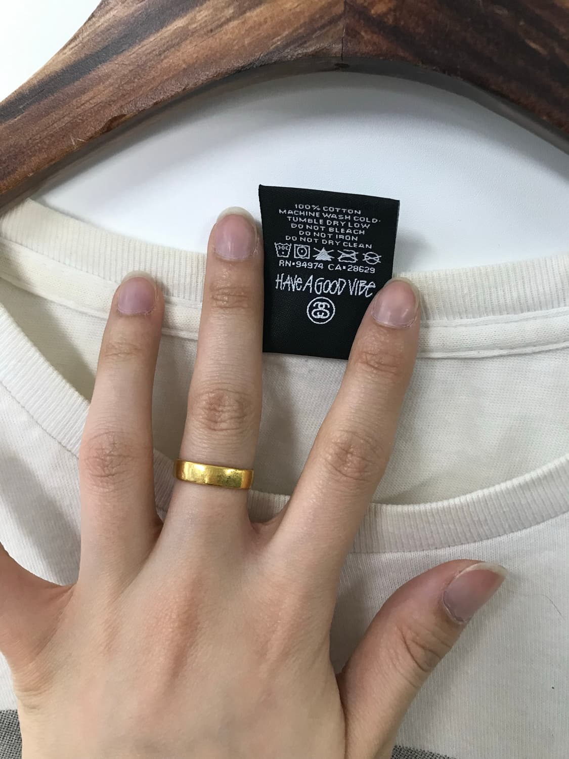 스투시 00s 빅로고 화이트 반팔 티셔츠  상품이미지4