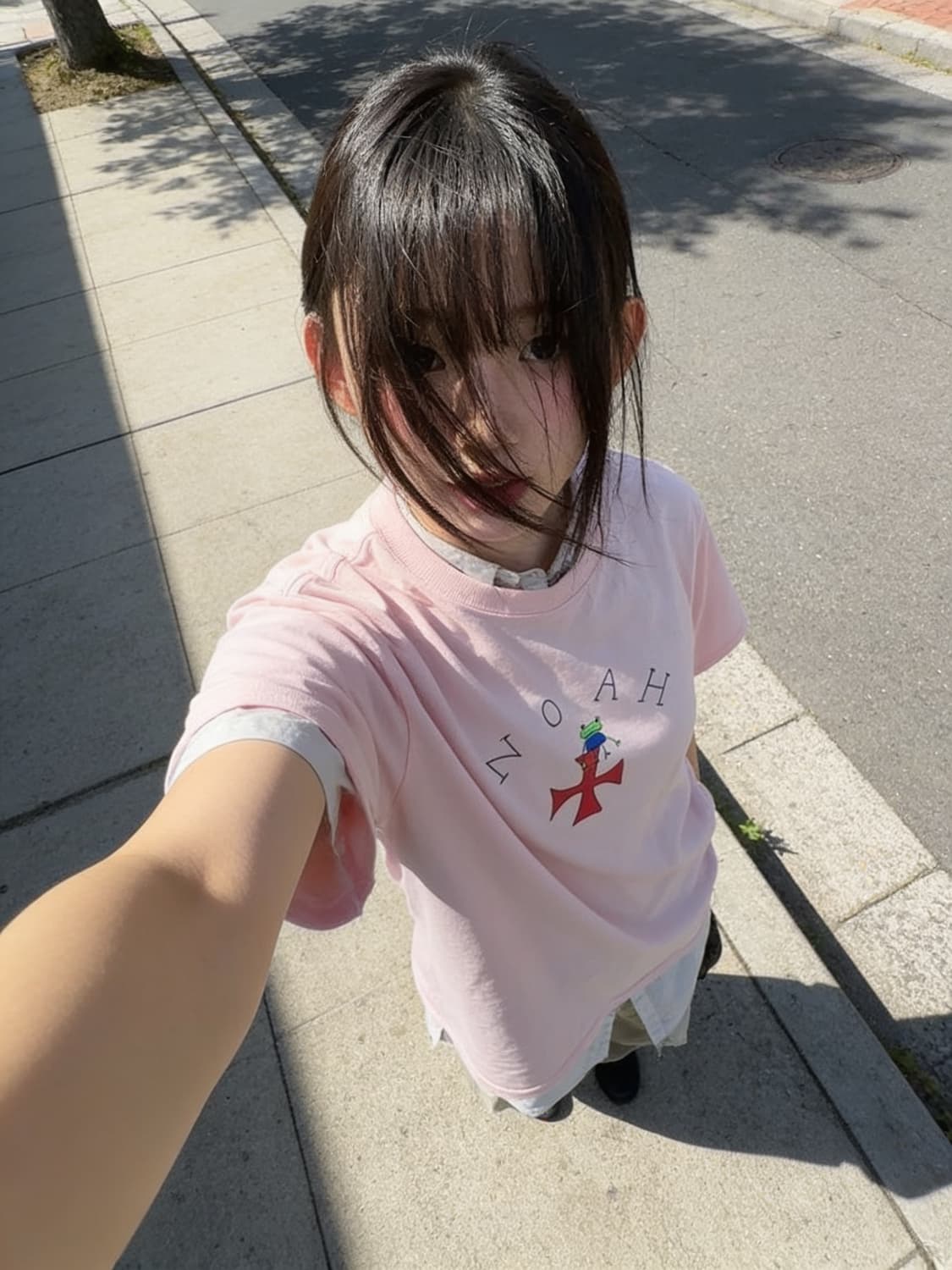 노아 프로그 크로스 핑크 반팔티 상품이미지1