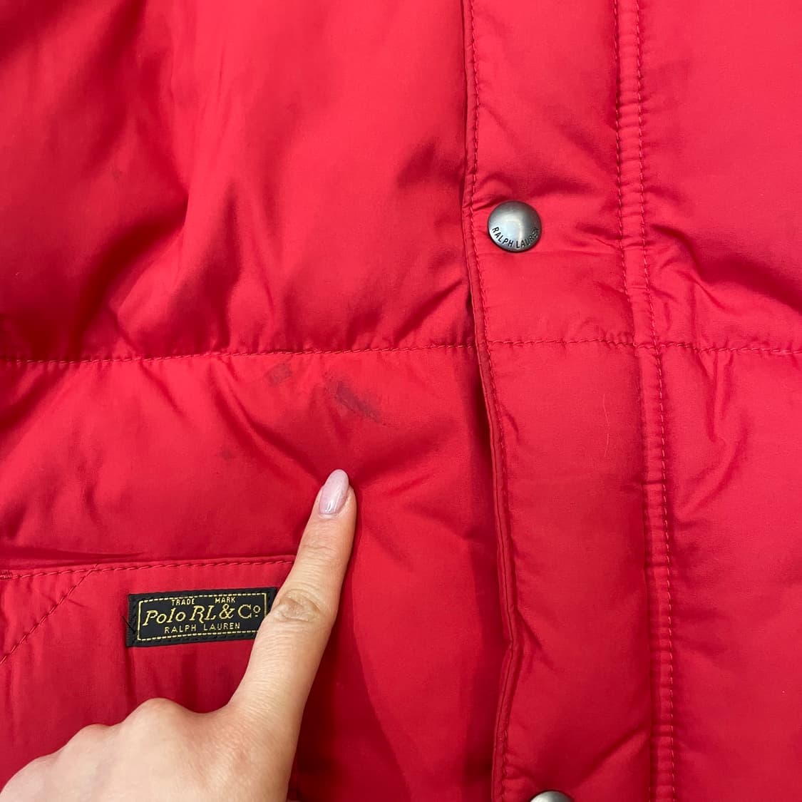 폴로 랄프로렌 레드 푸퍼 다운 후드 패딩 점퍼 XL 상품이미지8