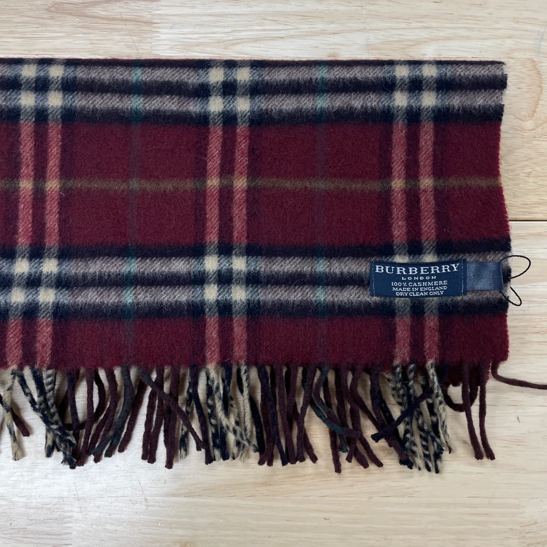 버버리 정품 캐시미어 머플러 버건디 상품이미지2
