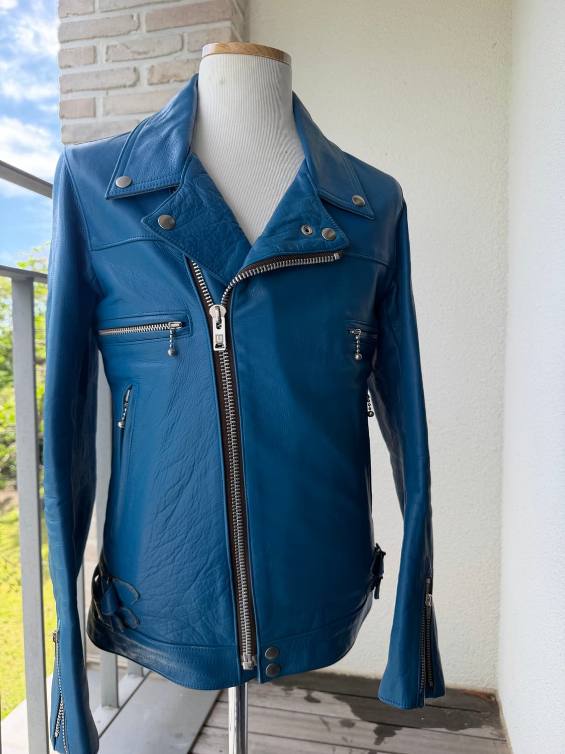 언더커버 blue rider's leather jacket. 가죽 라이더 상품이미지2