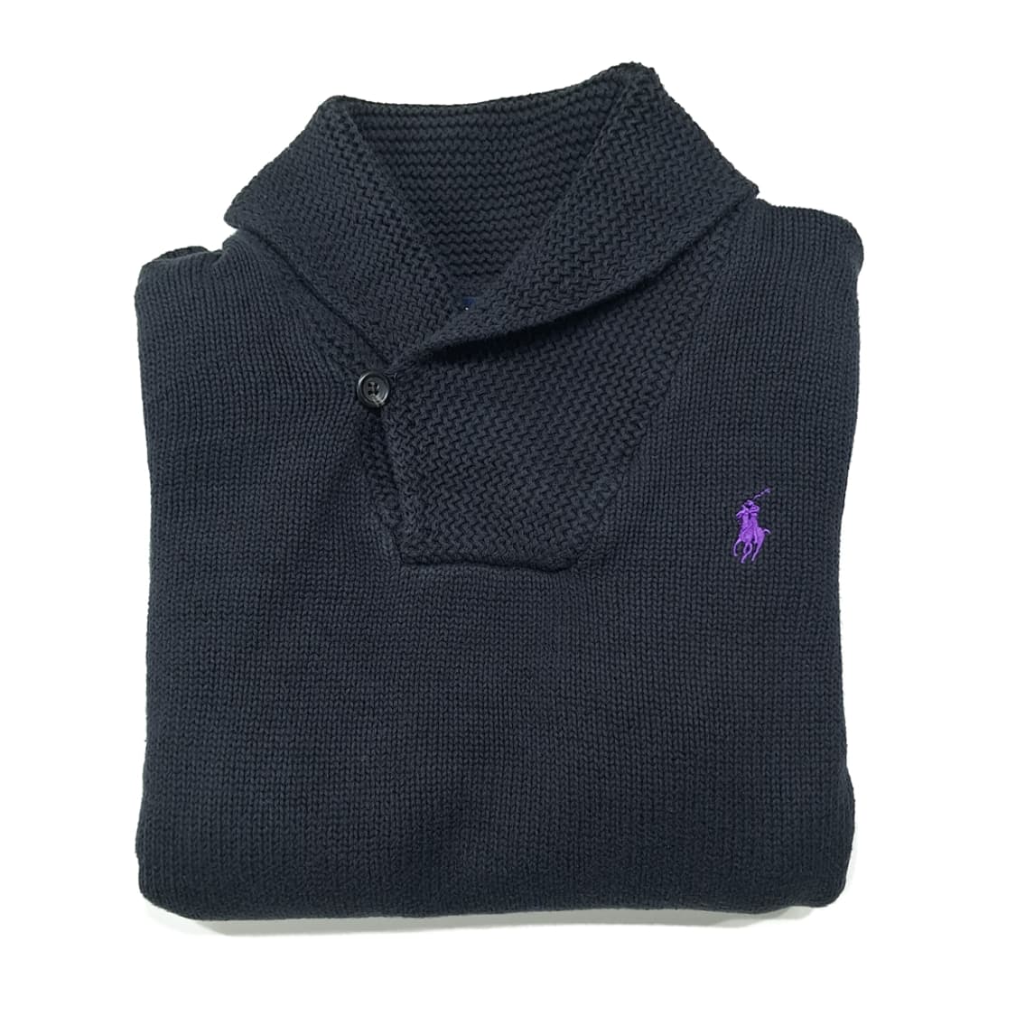 CL155 폴로스포츠 코튼 퍼플포니 블랙 숄카라 니트 스웨터 상품이미지7