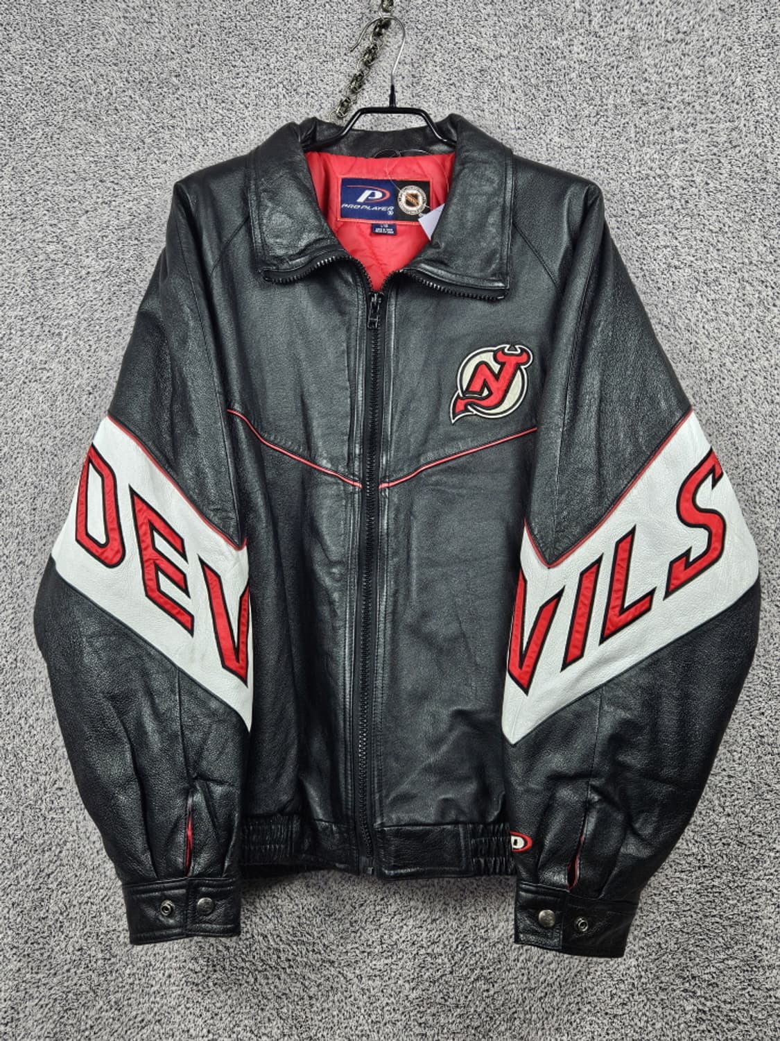 프로플레이어 NHL 뉴저지 데블스 레더 봄버 자켓 ( L )/ 10187 상품이미지3