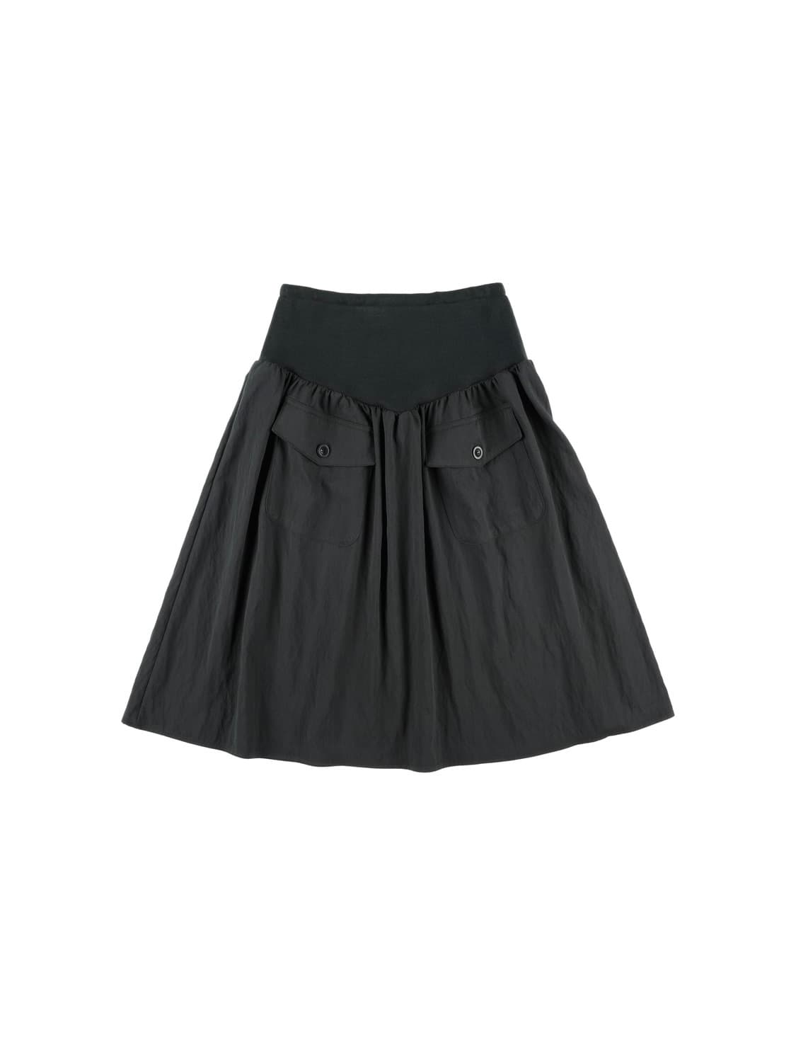 온스카 FLARE RIB SKIRT (CHARCOAL) 플레어 스커트 상품이미지4