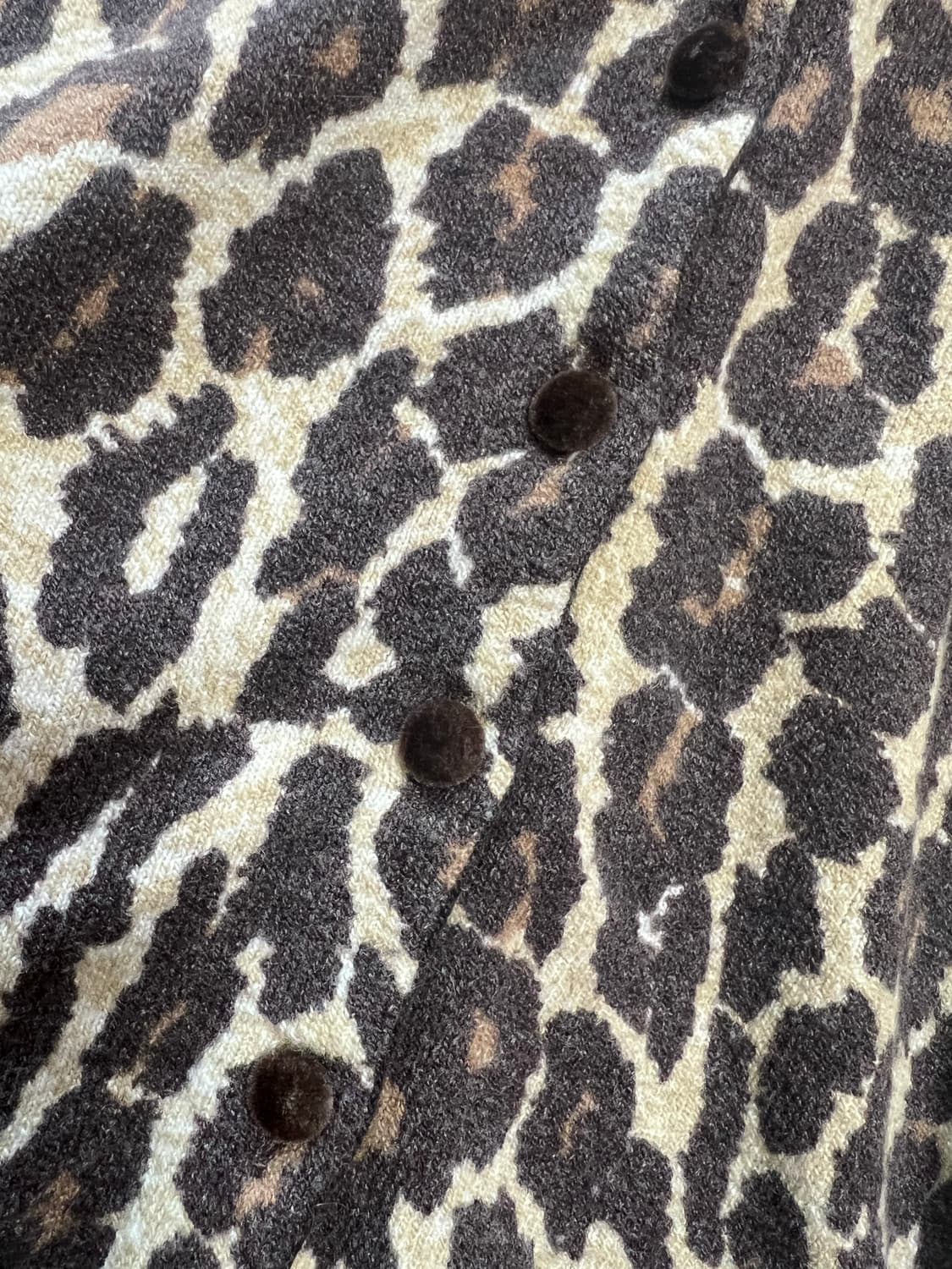 레오파트 빈티지 큐빅 퍼 가디건 상품이미지3