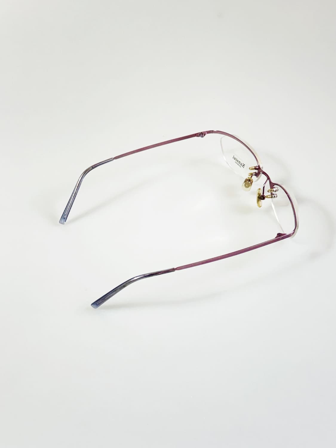 NUNSIUL 무테 오벌 와인 퍼플 메탈 프레임 빈티지 안경 상품이미지4