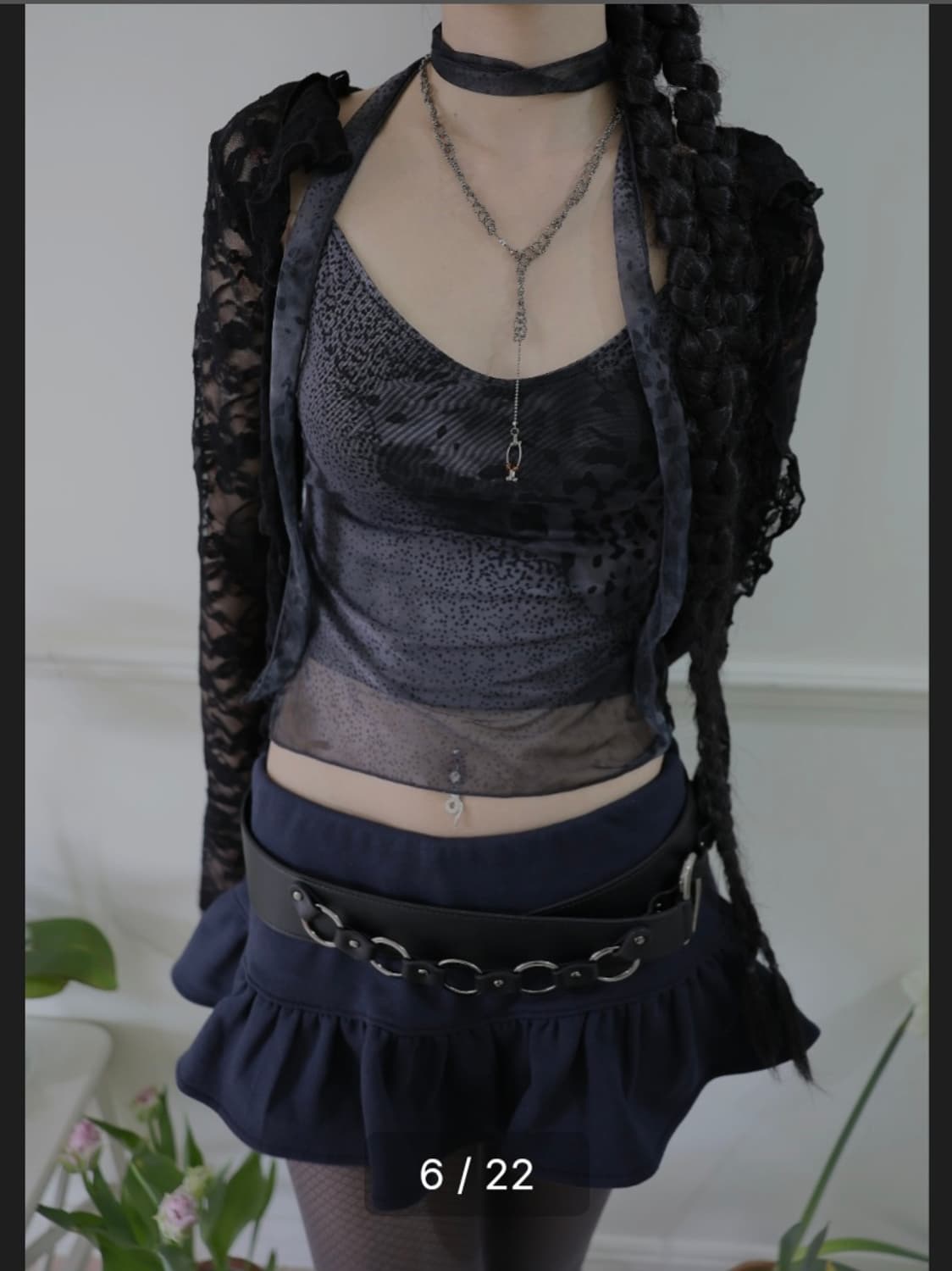 Sheismiae 미애 레오파드 슬리브리스+스카프+벨트 상품이미지4