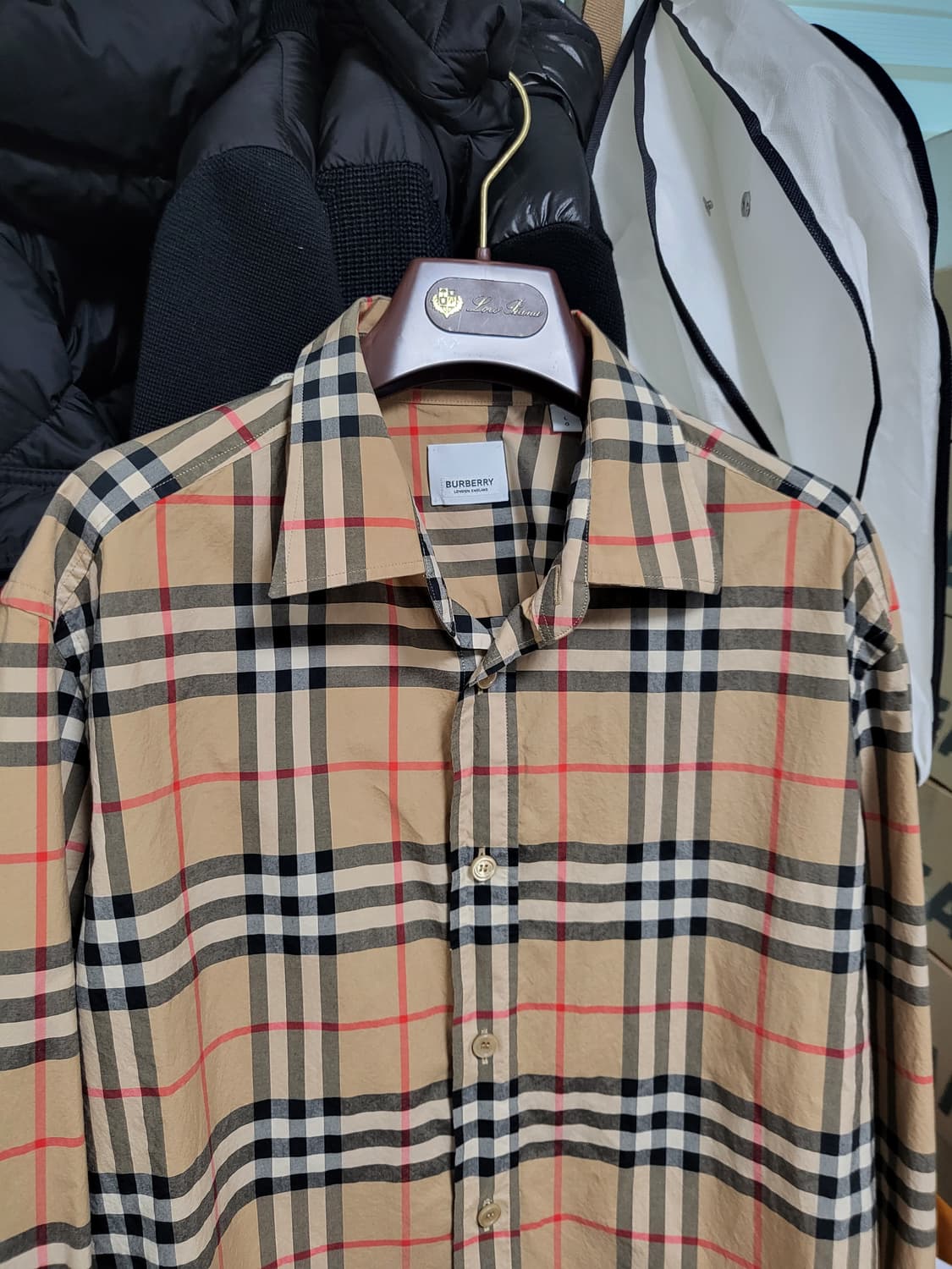 22SS 버버리 체크 코튼 포플린 셔츠 L 상품이미지3